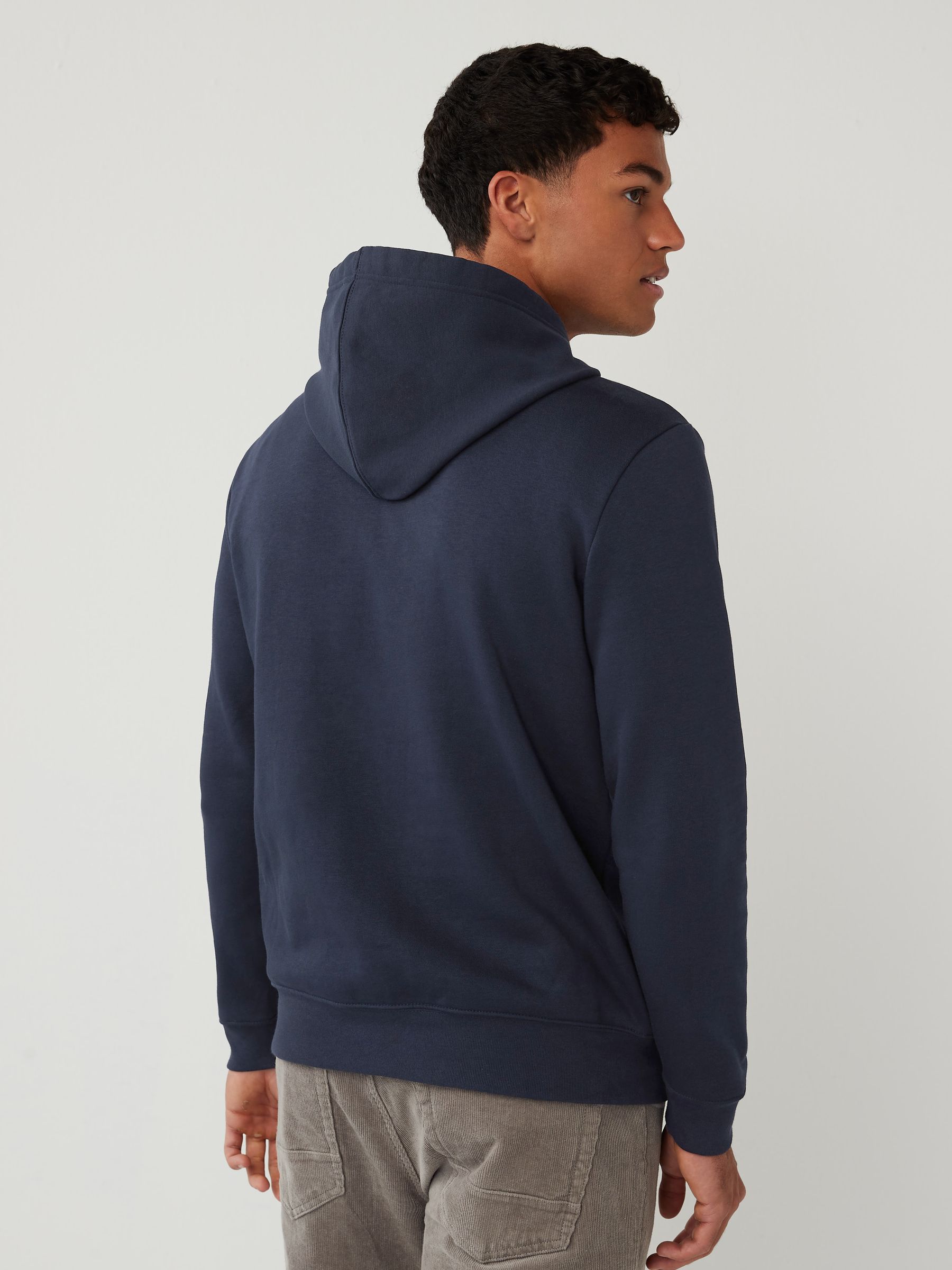Navy Blue Pullover Arch Logo Hoodie - Image 2 of 5