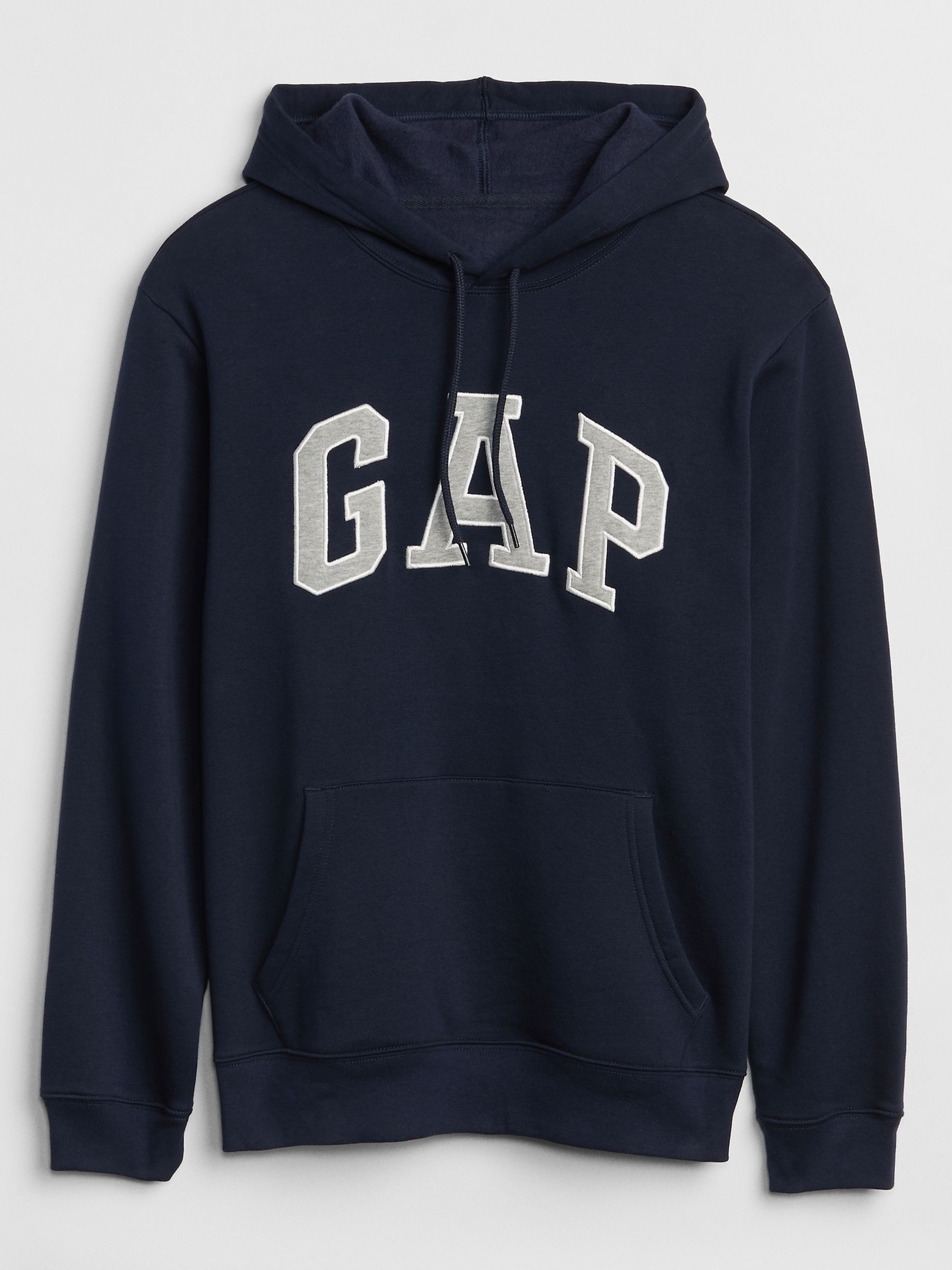 Navy Blue Pullover Arch Logo Hoodie - Image 4 of 5