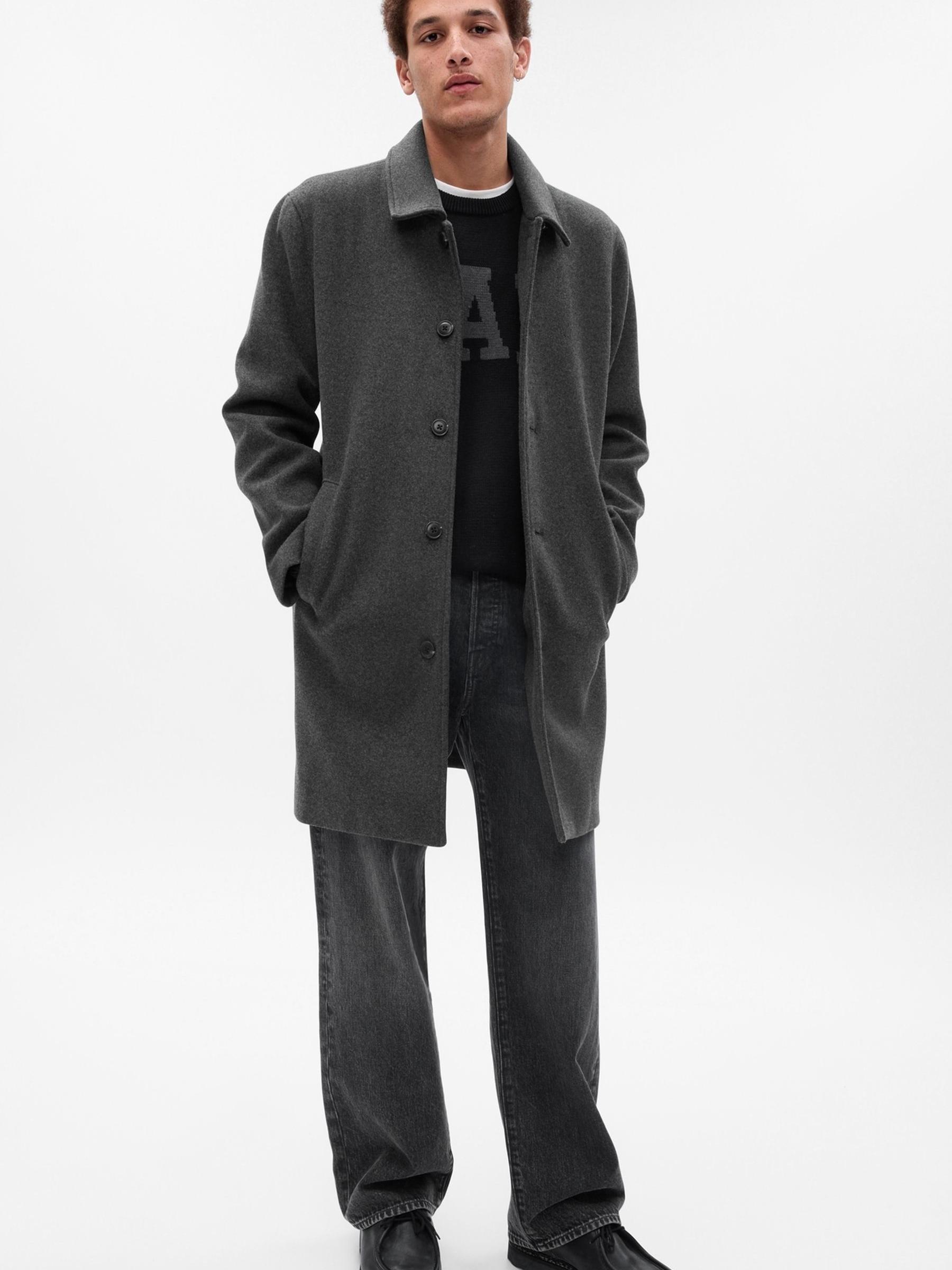 Grey Relaxed Long Topcoat - Image 1 of 4
