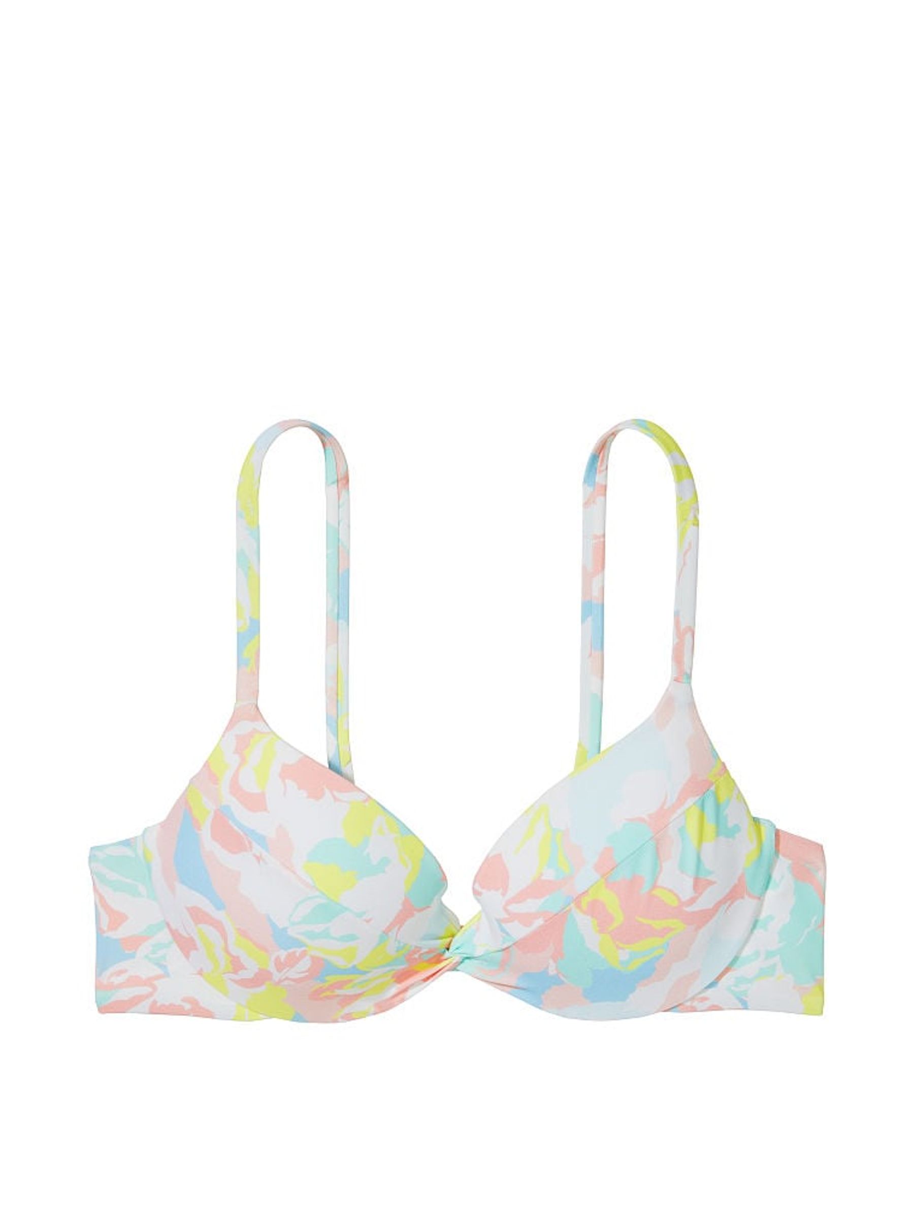 White Camo Floral Push Up Swim Bikini Top - Image 4 of 4