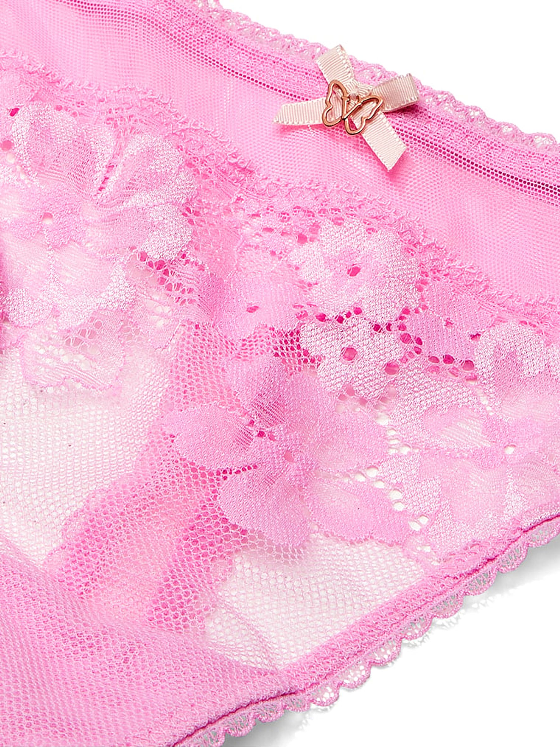 Chiffon Pink Lace Thong Knickers - Image 4 of 4