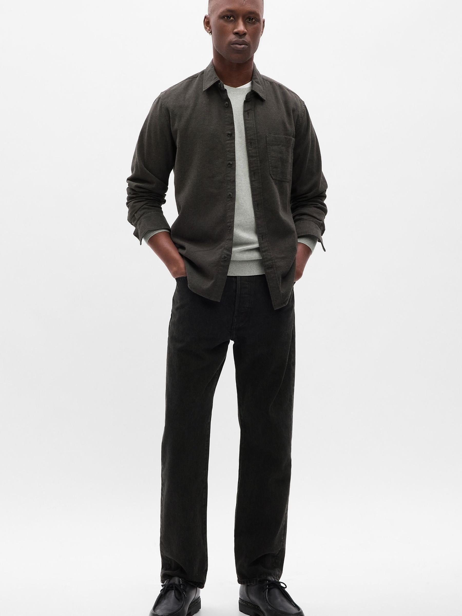 Charcoal Grey Long Sleeve Shirt in Standard Fit - Image 1 of 1