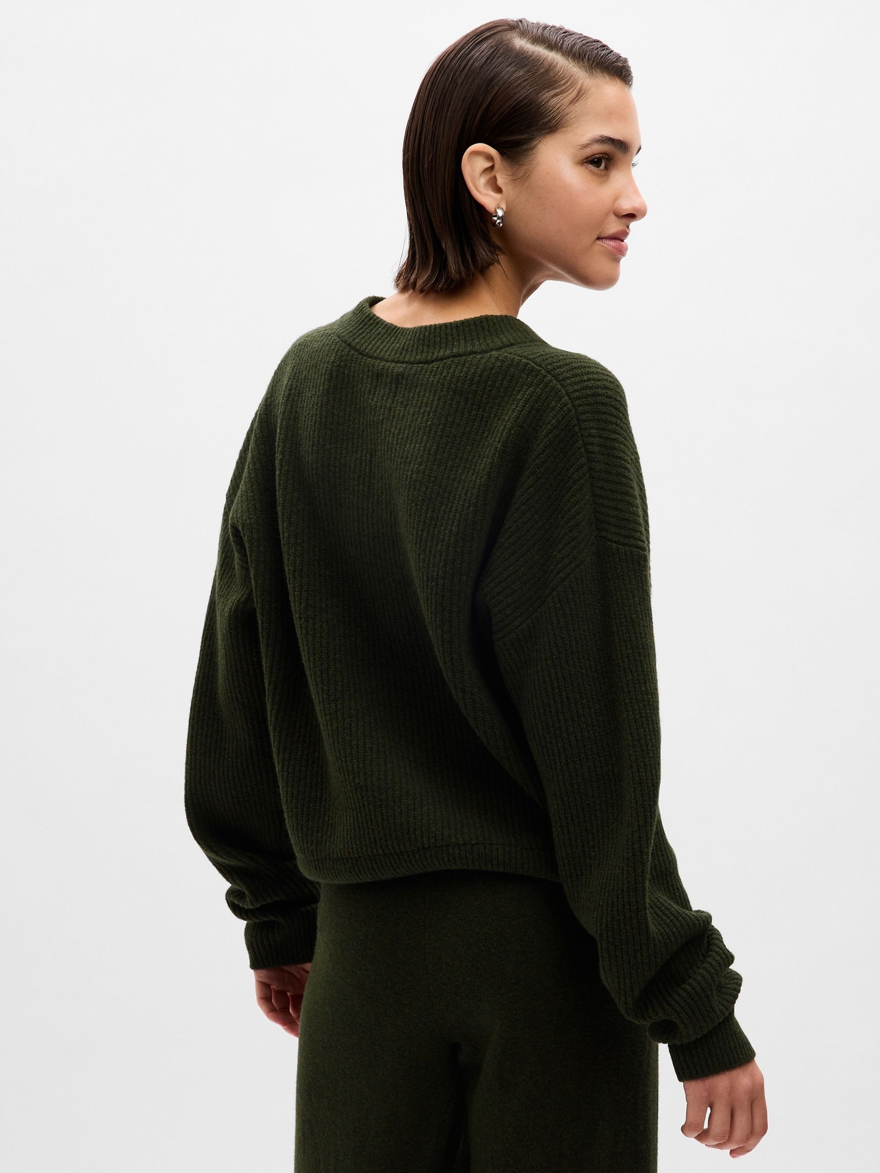 Green CashSoft Henley Long Sleeve Jumper - Image 2 of 2