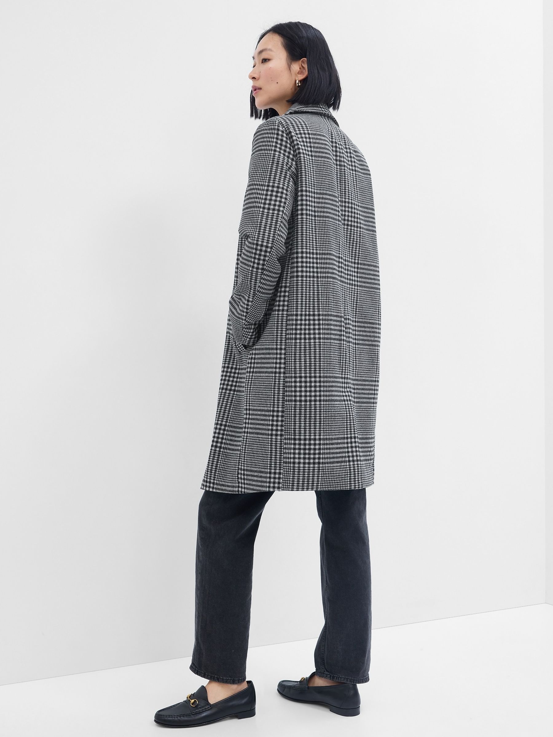 Grey Tartan Long Topcoat - Image 2 of 2
