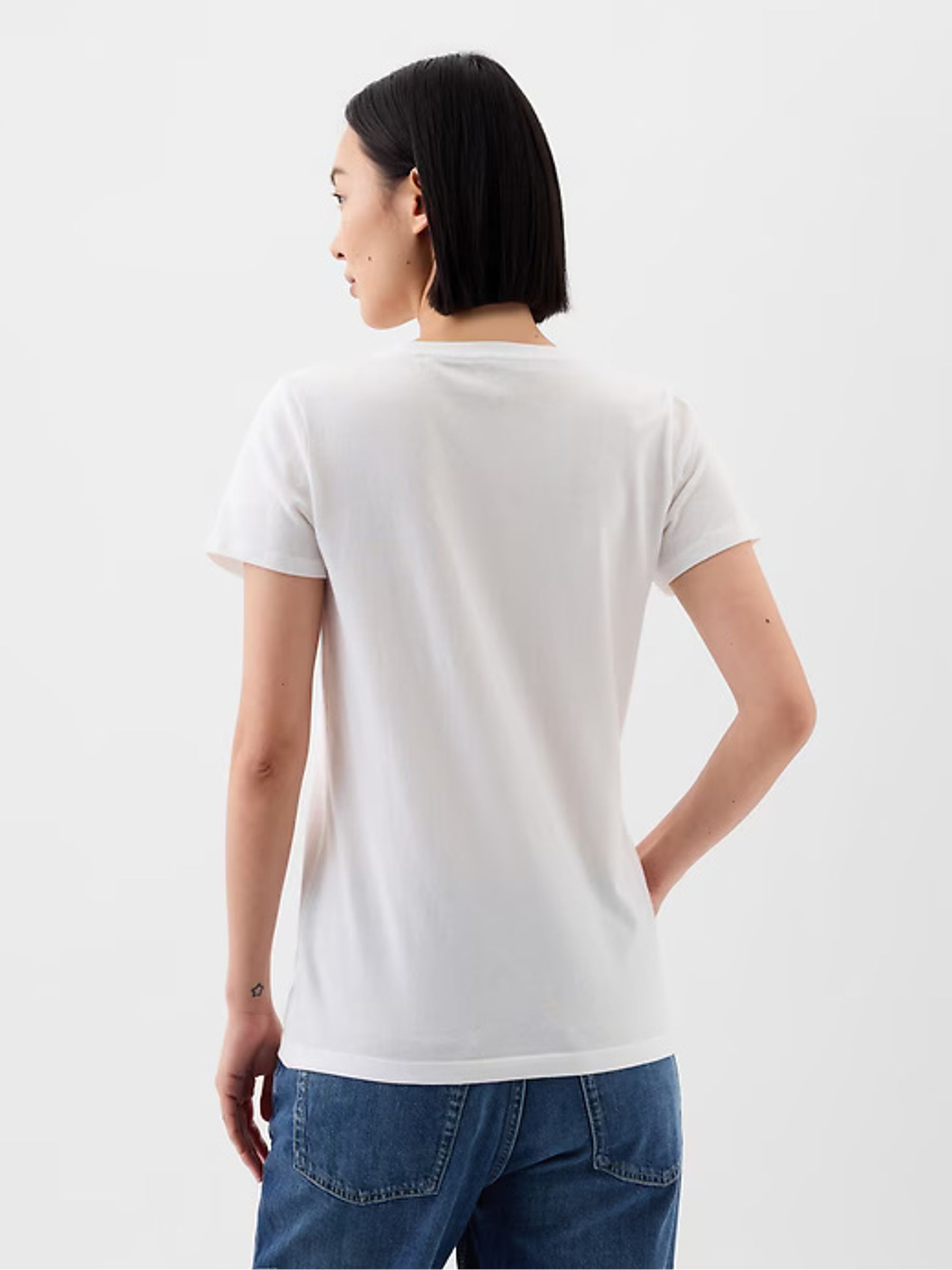 White Logo Short Sleeve Crew Neck T-Shirt - Image 3 of 7