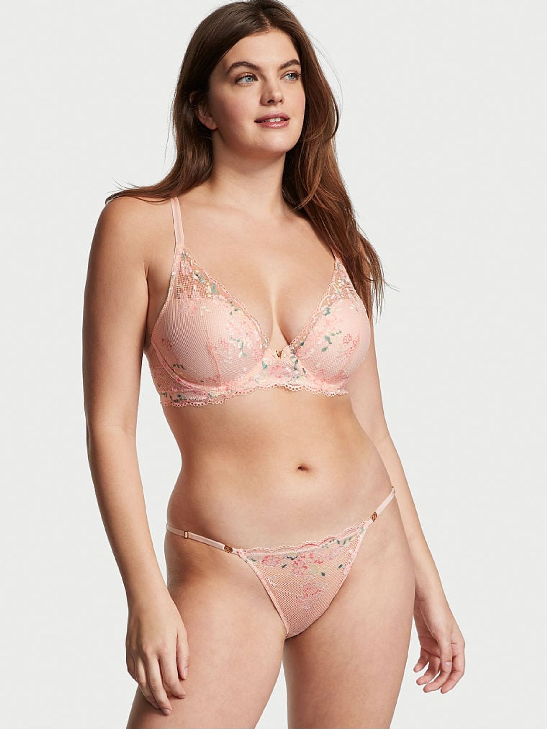 Purest Pink Floral Lace Bikini Knickers - Image 1 of 4
