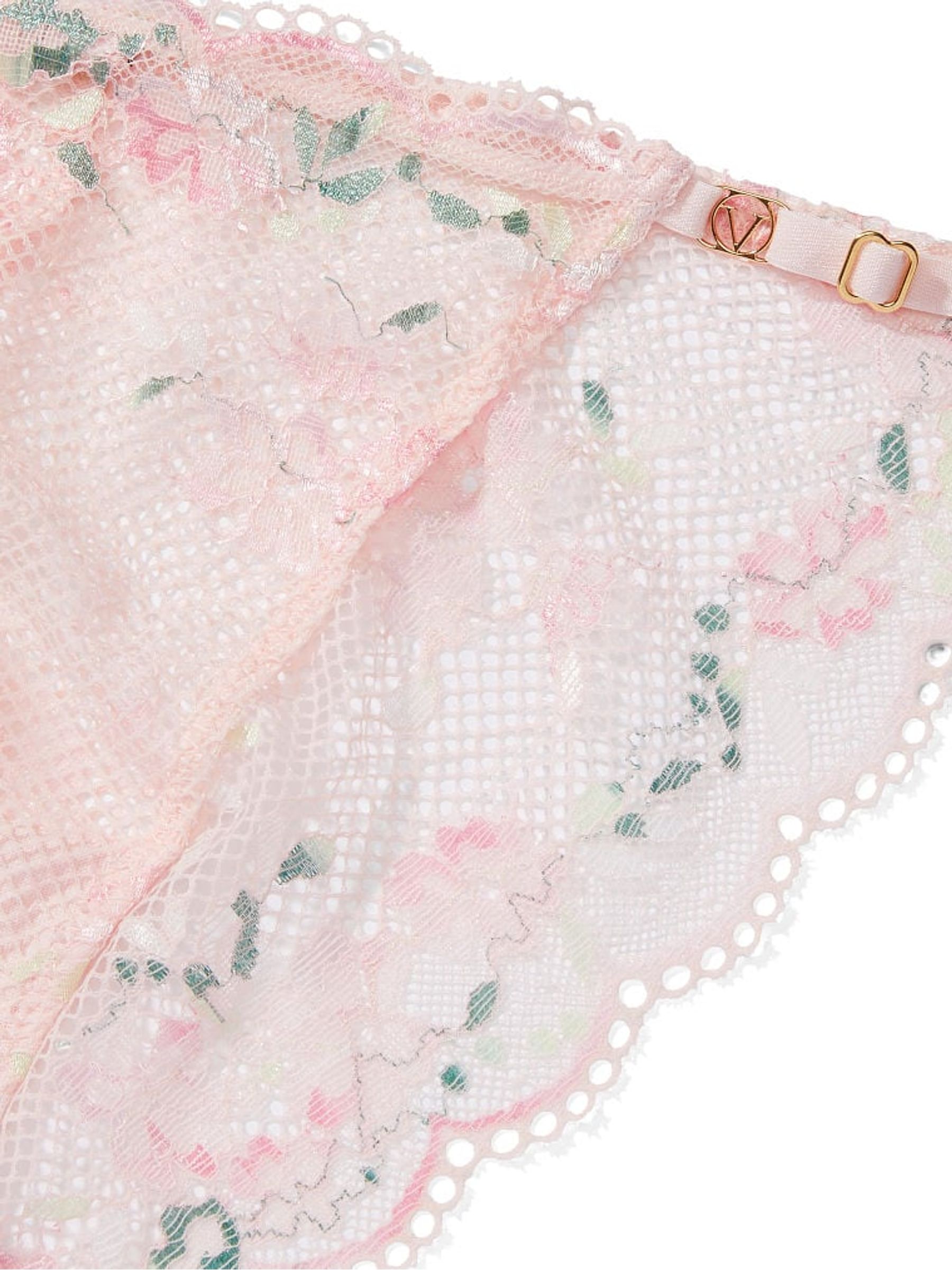 Purest Pink Floral Lace Bikini Knickers - Image 4 of 4