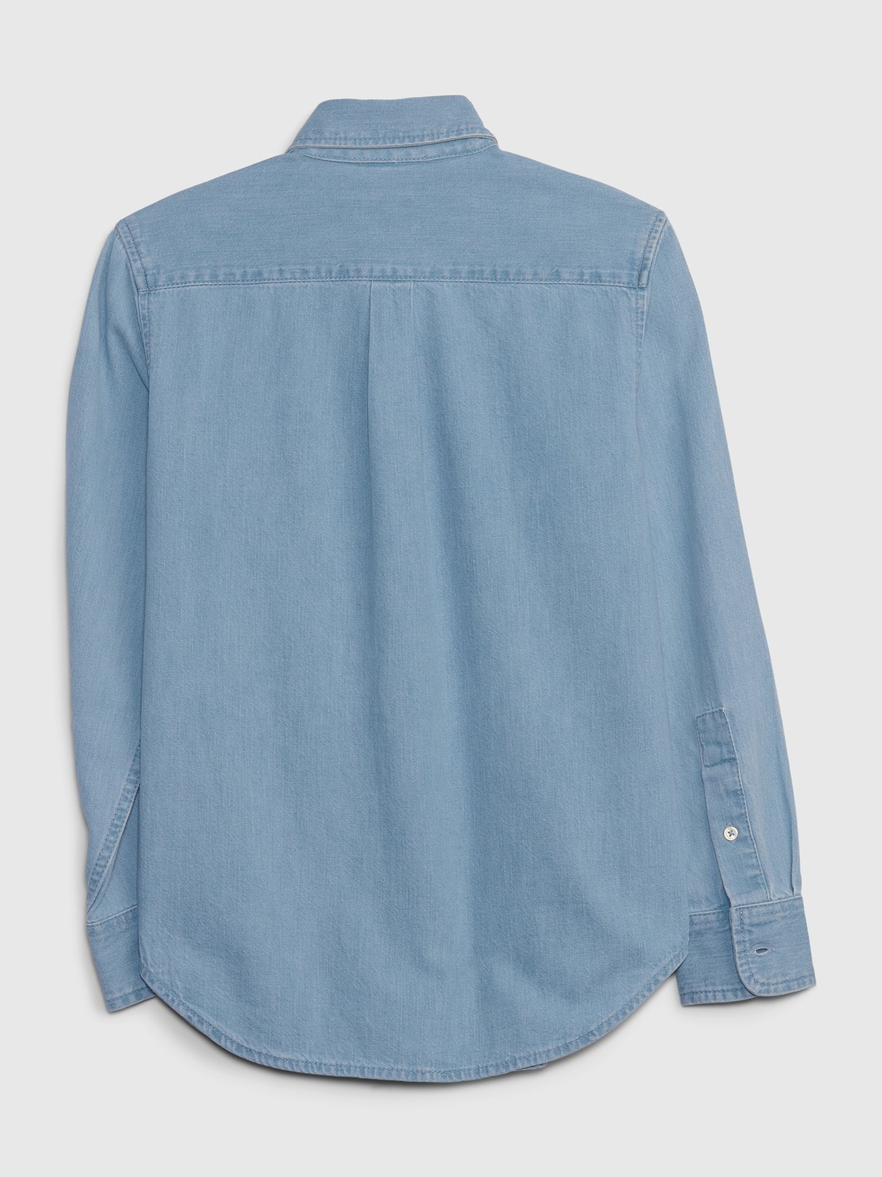 Blue Button Up Long Sleeve Shirt (4-13yrs) - Image 2 of 3