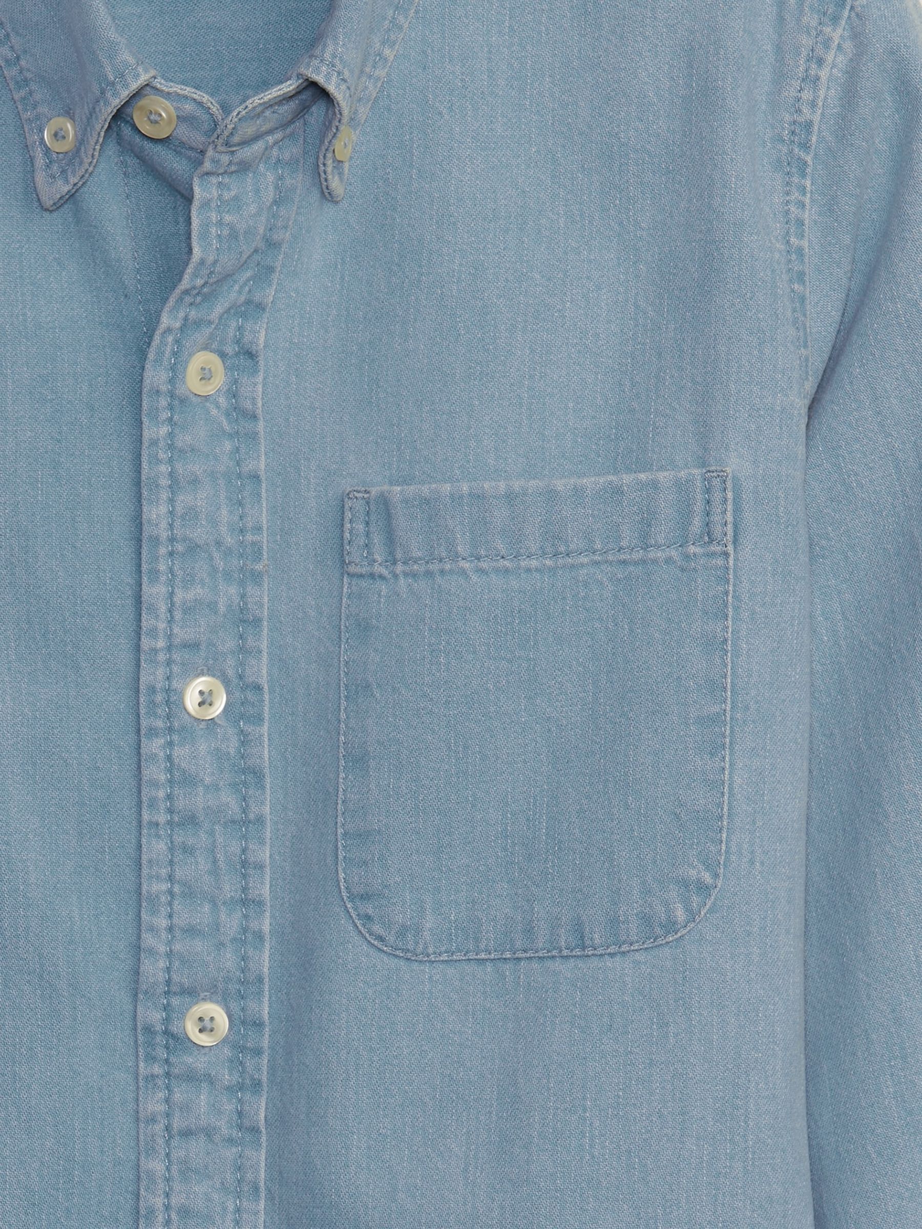 Blue Button Up Long Sleeve Shirt (4-13yrs) - Image 3 of 3