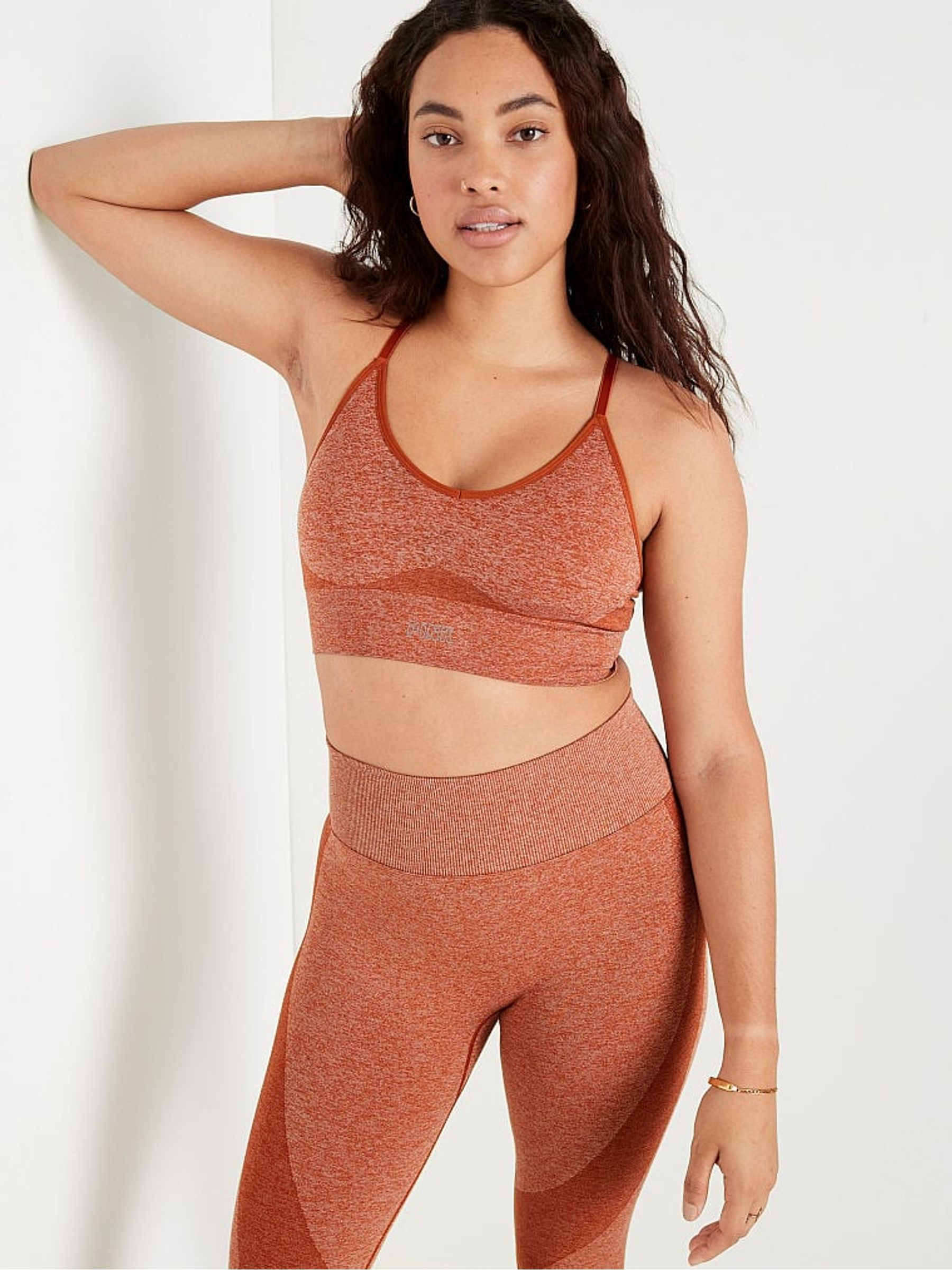Cinnamon Spice Brown Seamless Racerback Lightly Lined Bra - Image 1 of 4