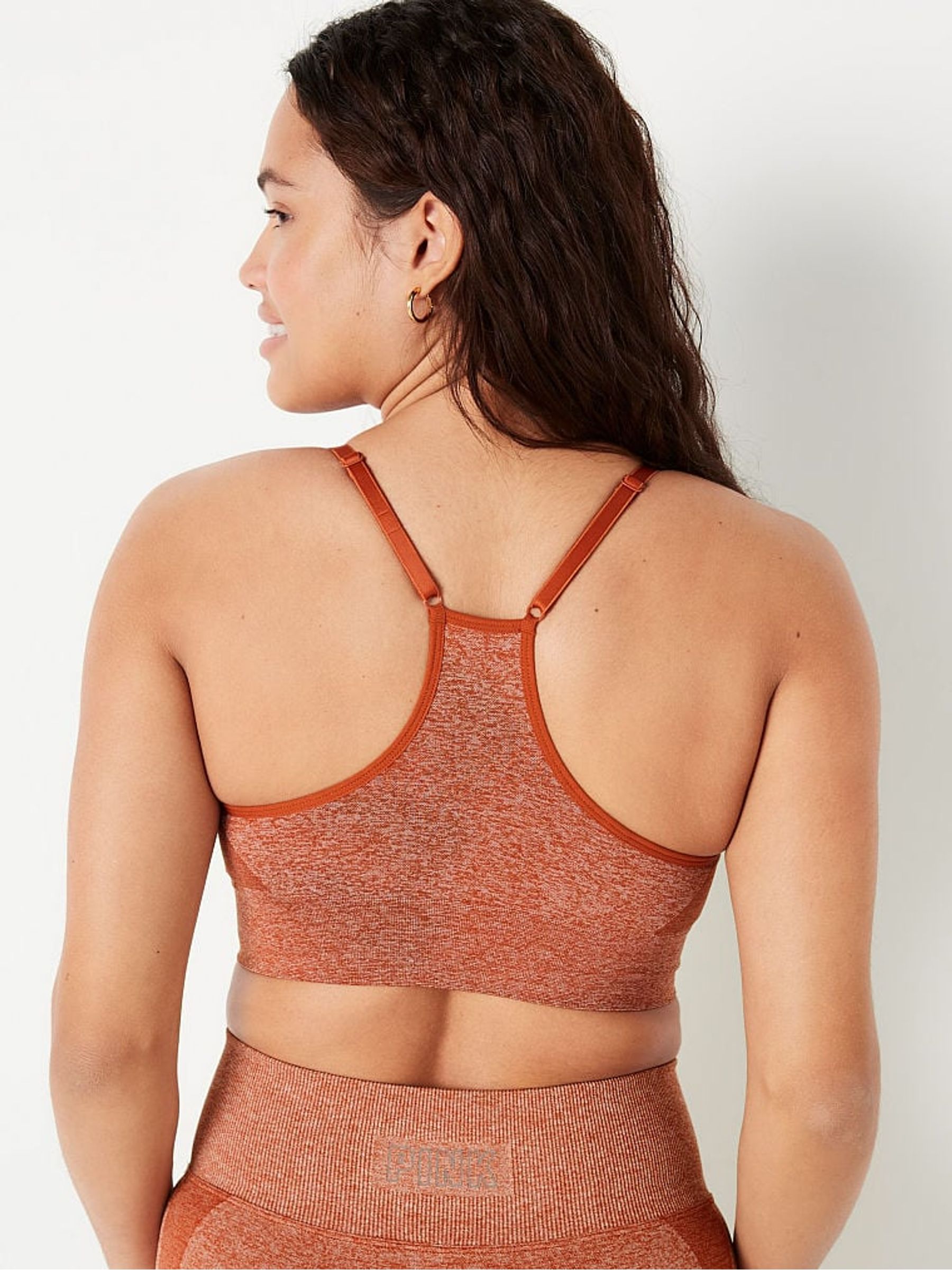 Cinnamon Spice Brown Seamless Racerback Lightly Lined Bra - Image 2 of 4