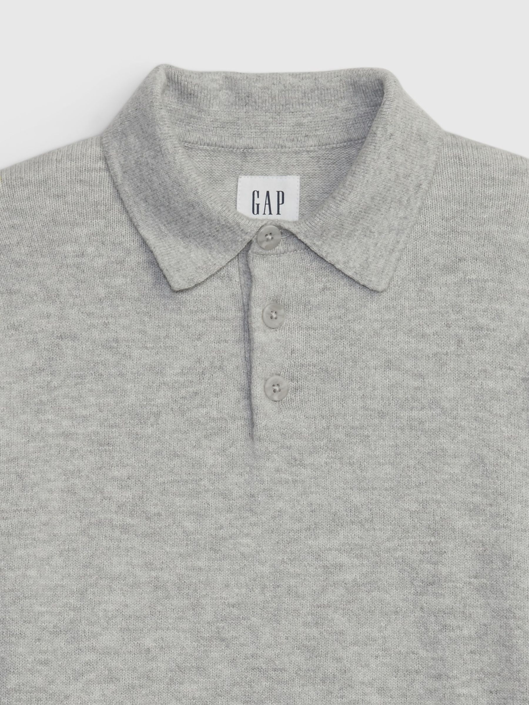 Grey Polo Long Sleeve Jumper (4-13yrs) - Image 3 of 3