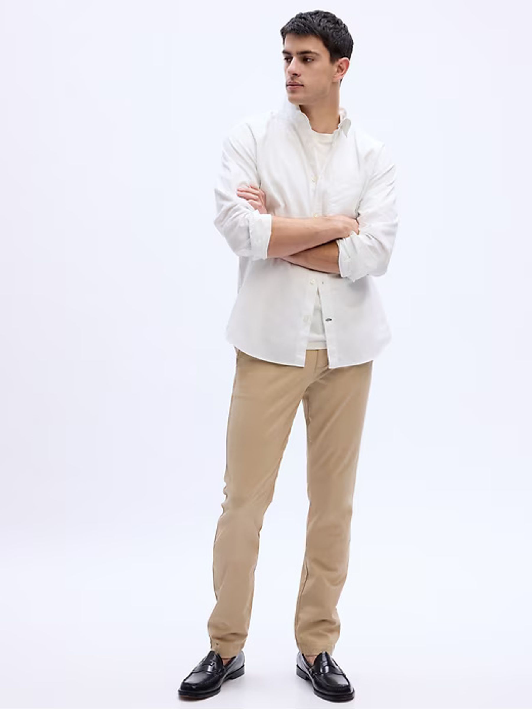 Beige Skinny Fit Stretch Essential Chino Trousers - Image 1 of 7