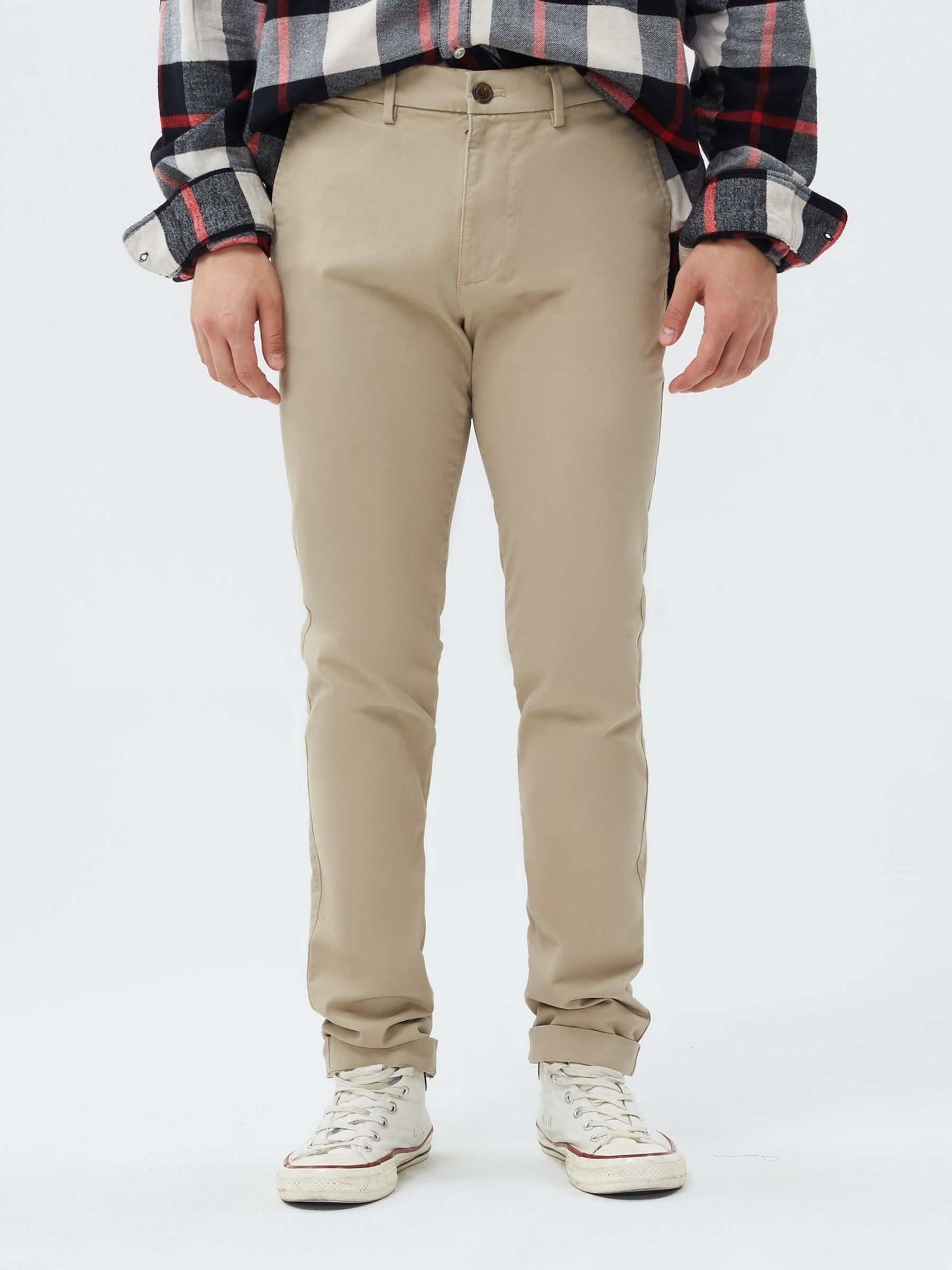 Beige Skinny Fit Stretch Essential Chino Trousers - Image 4 of 7