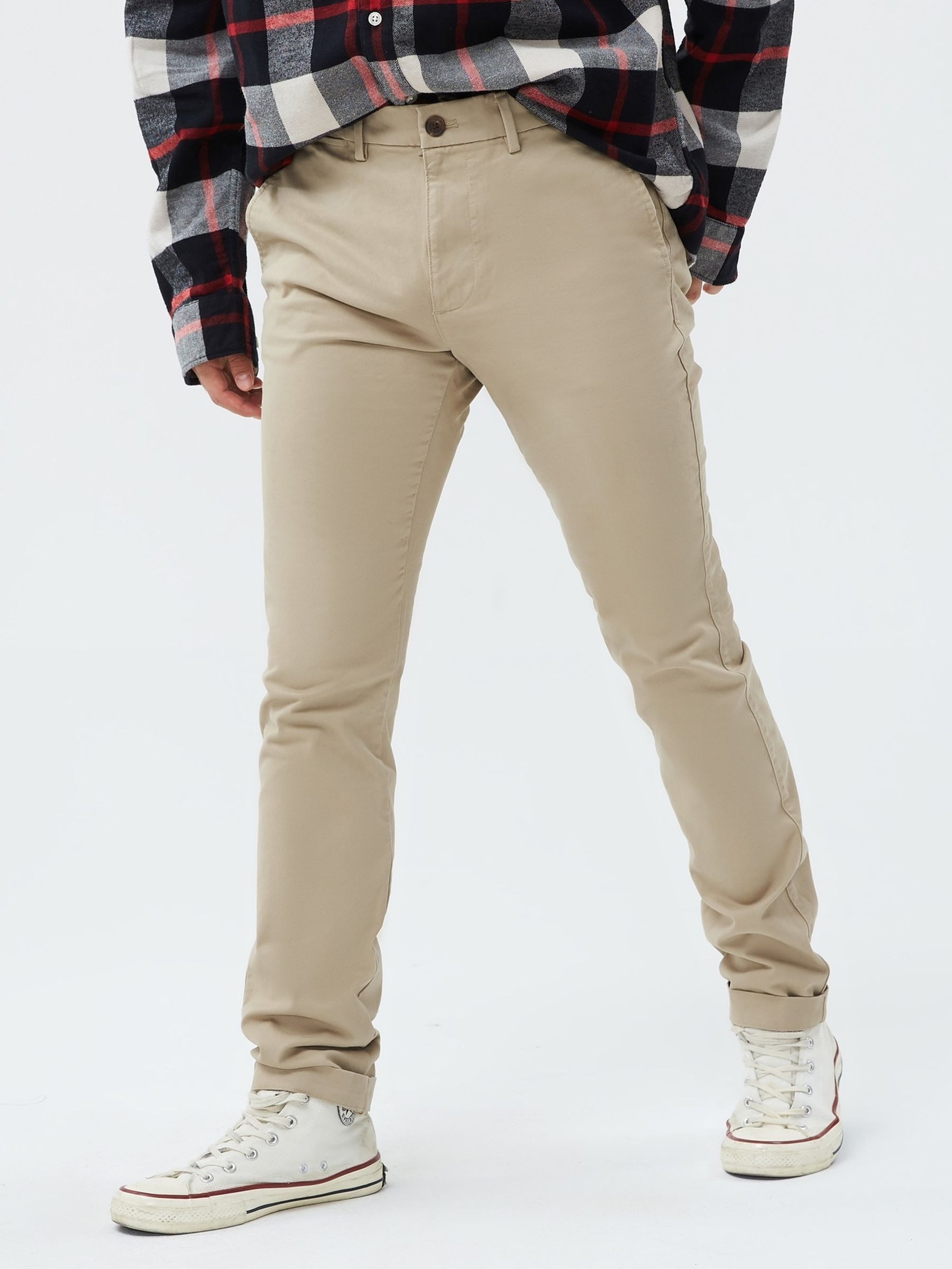 Beige Skinny Fit Stretch Essential Chino Trousers - Image 5 of 7
