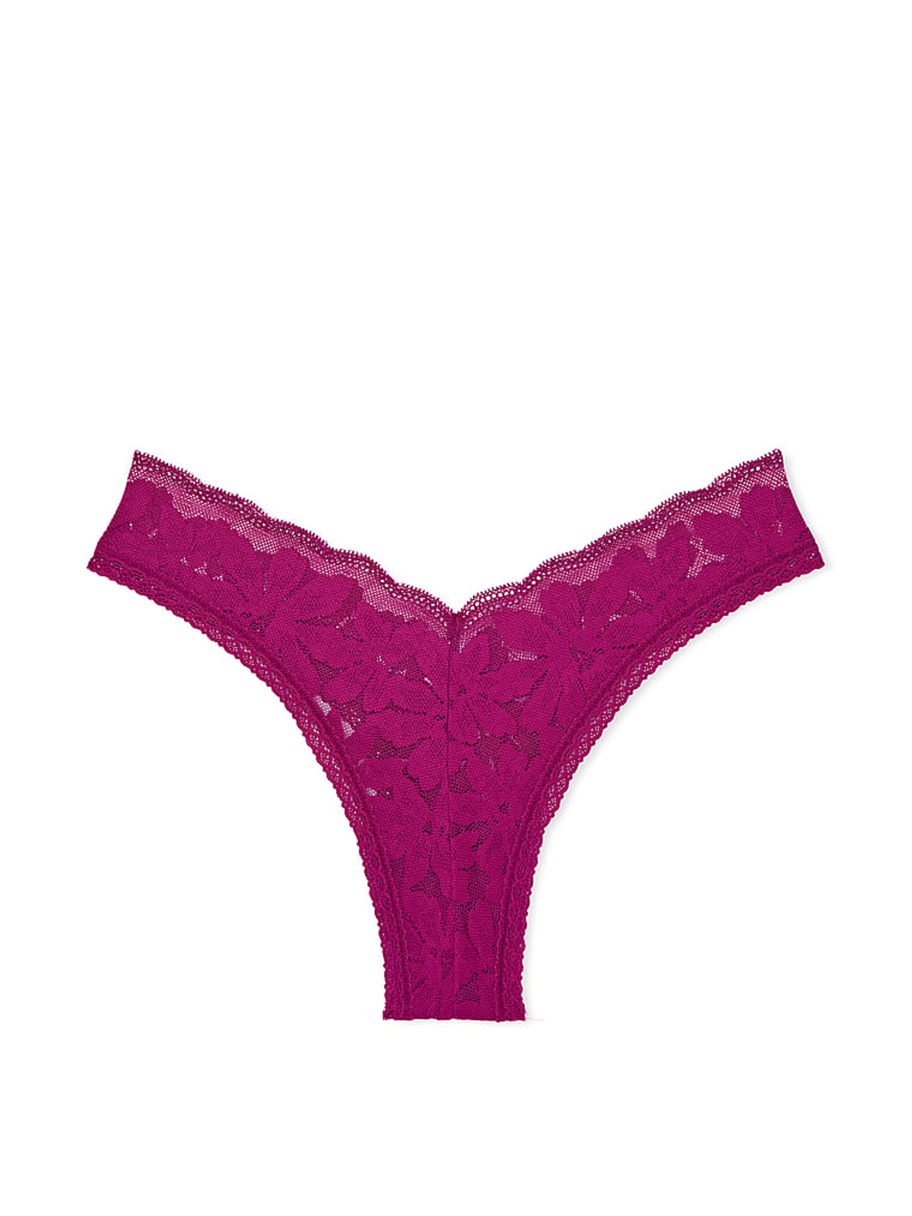 Vivid Magenta Pink Lace Brazilian Knickers - Image 3 of 3