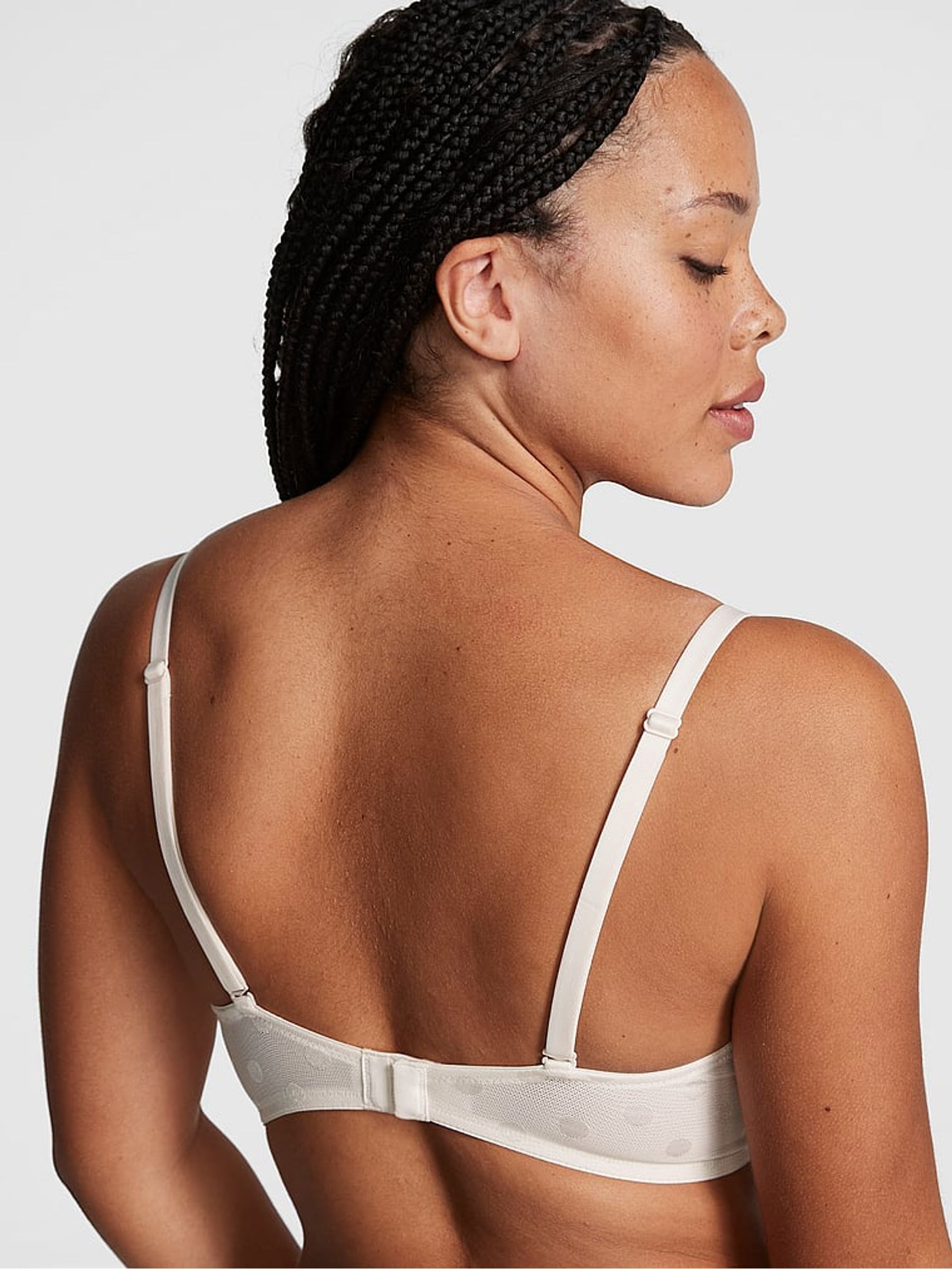 Coconut White Dot Mesh Lightly Lined Demi Bra - Image 2 of 4