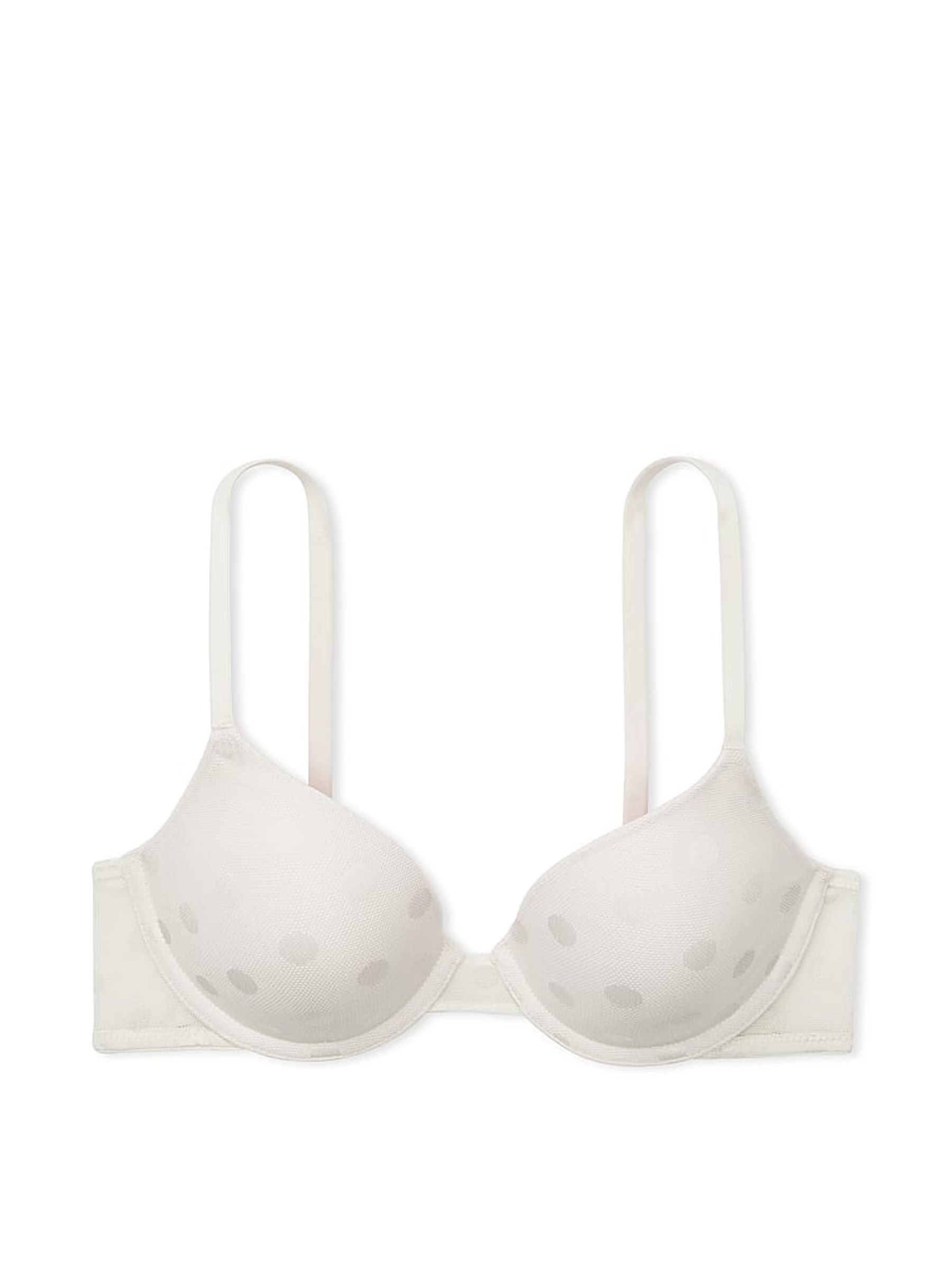 Coconut White Dot Mesh Lightly Lined Demi Bra - Image 3 of 4