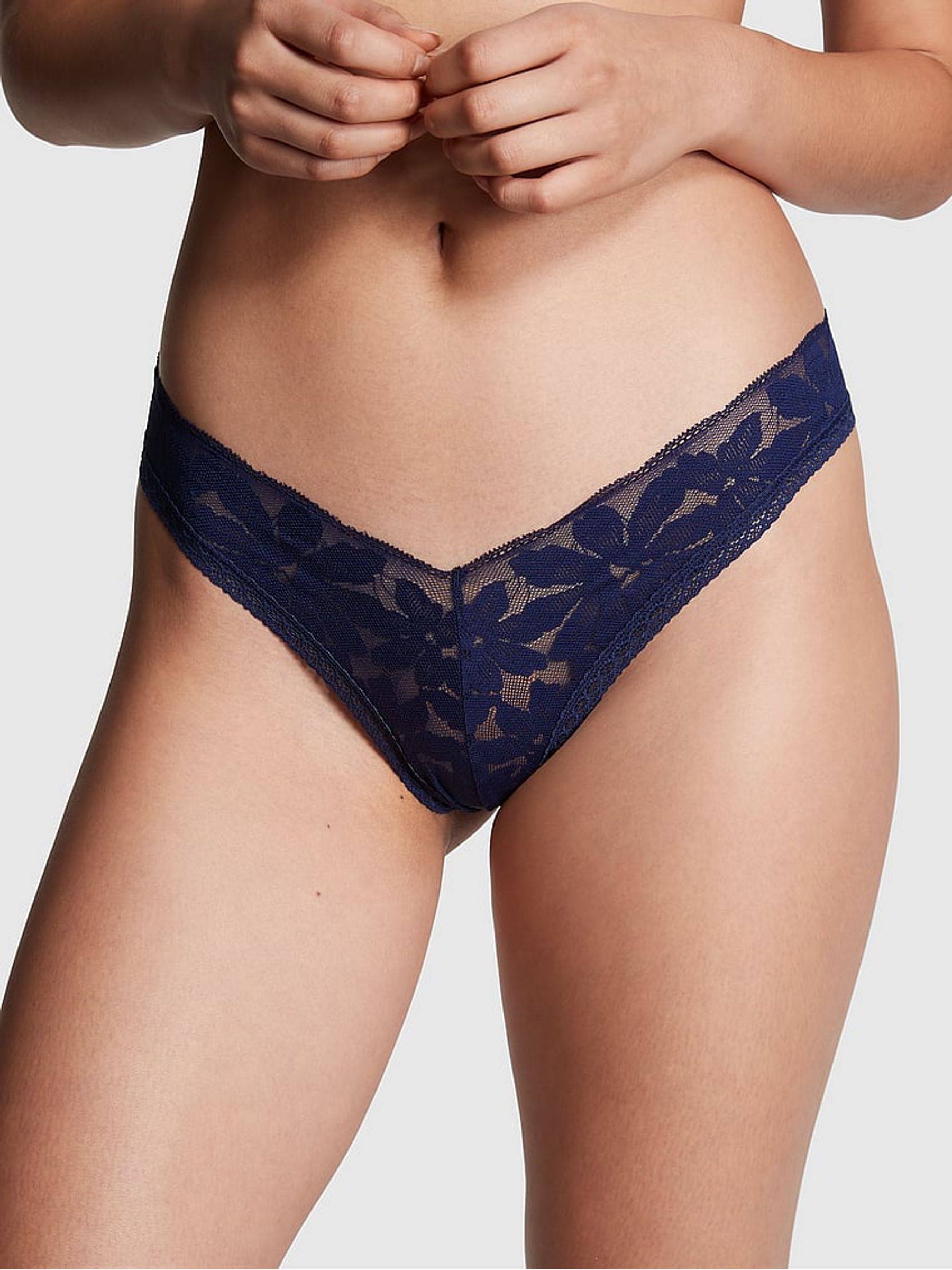 Midnight Navy Blue Lace Brazilian Knickers - Image 1 of 3