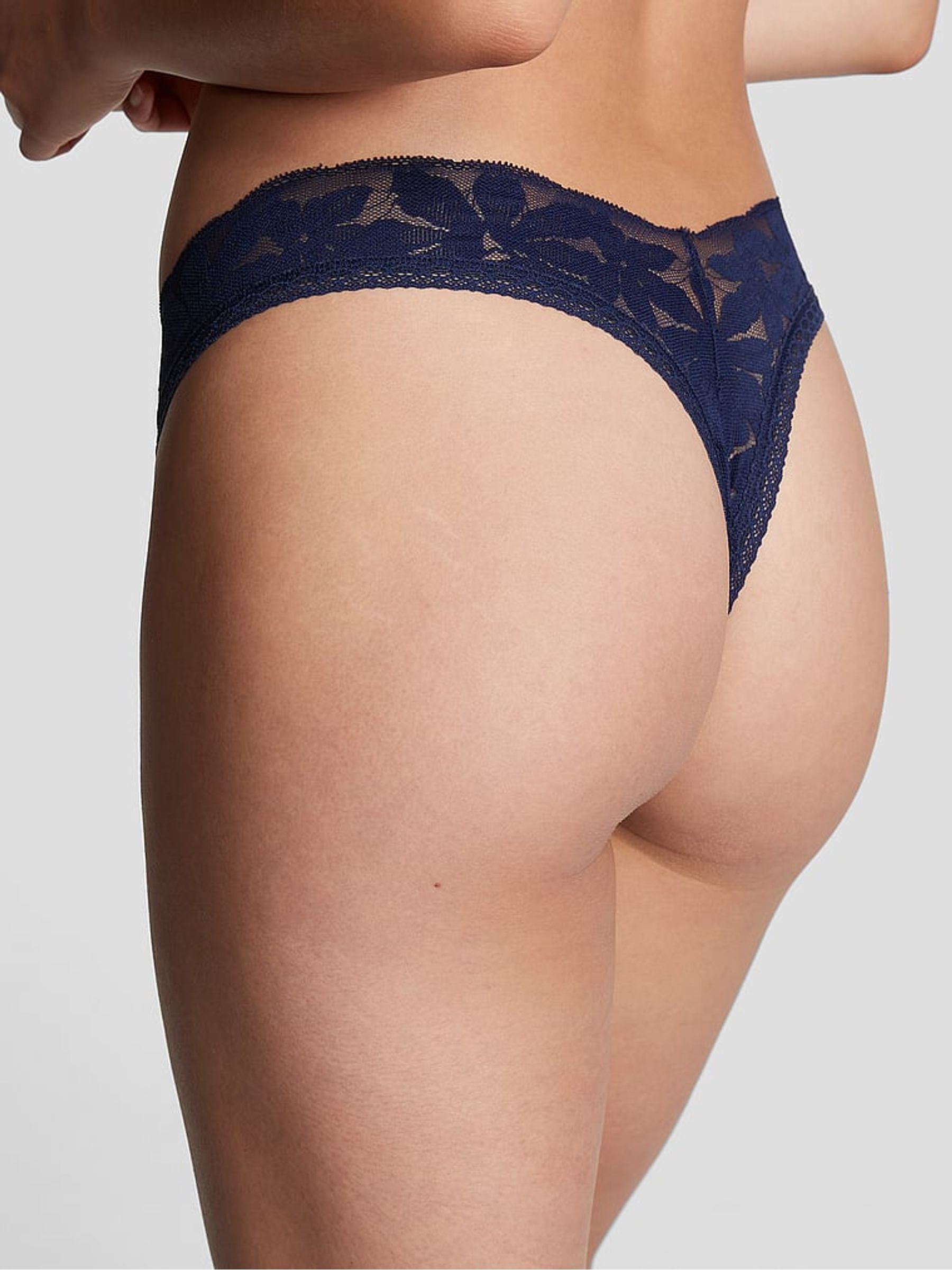 Midnight Navy Blue Lace Brazilian Knickers - Image 2 of 3