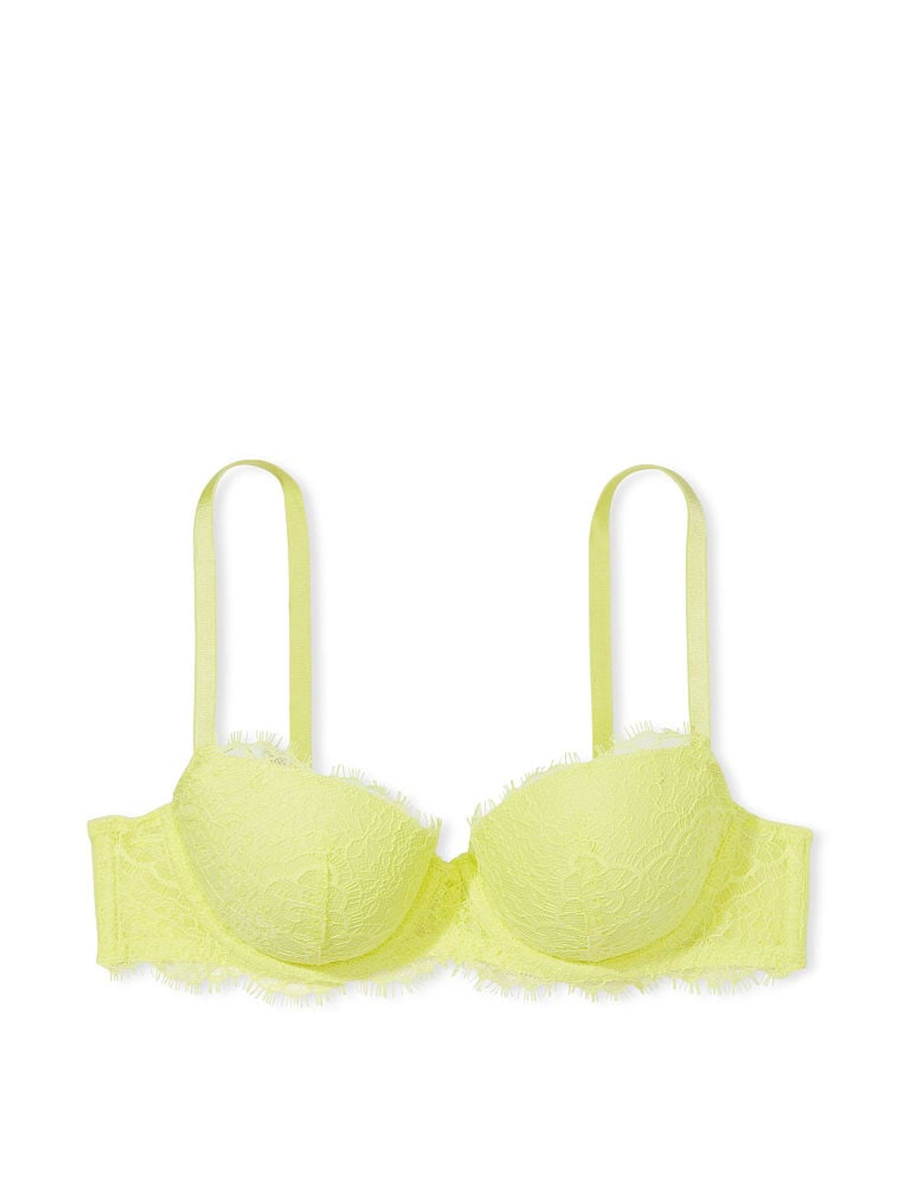 Citron Yellow Lace Lightly Lined Demi Bra - Image 4 of 4