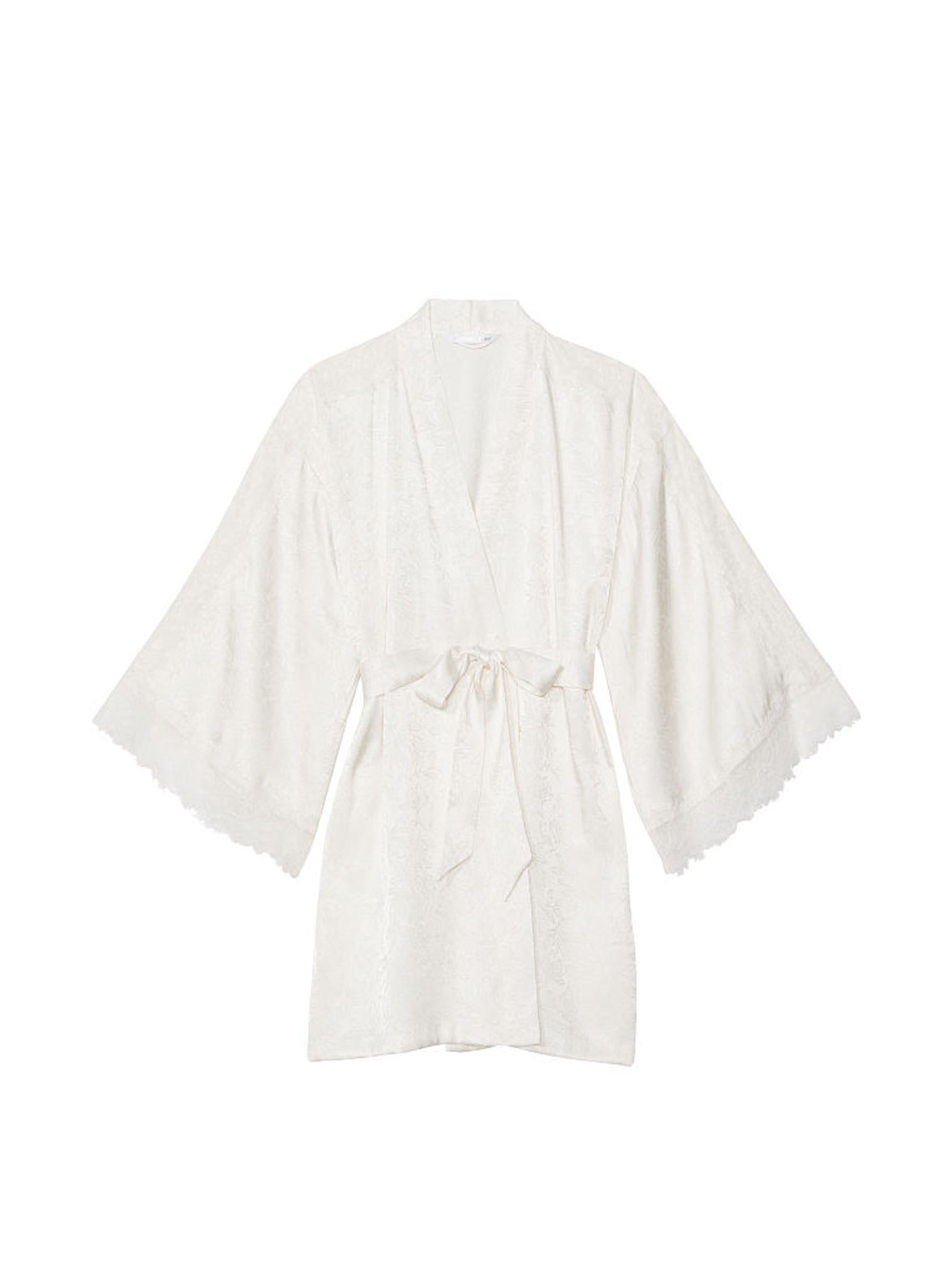 Coconut White Lace Inset Robe - Image 3 of 3