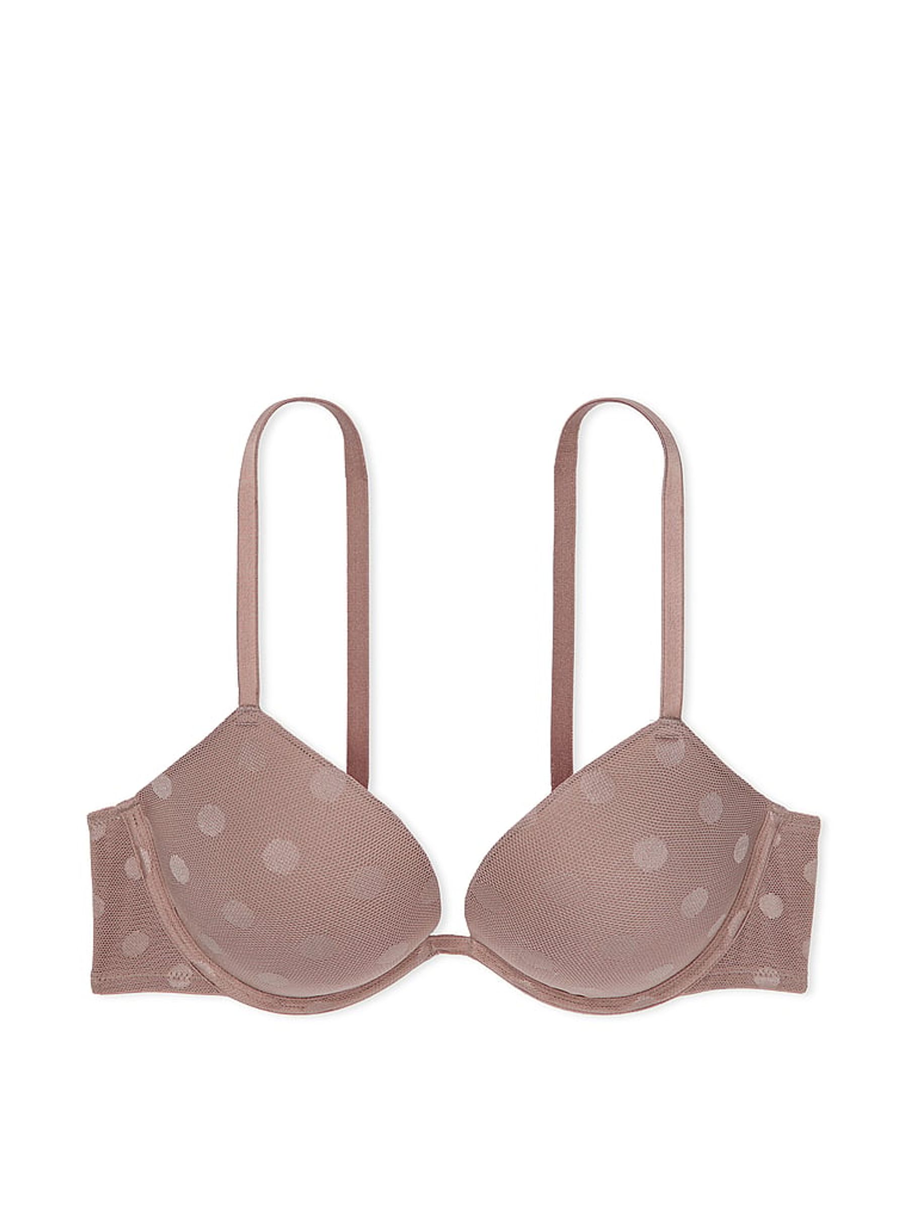 Iced Coffee Brown Dot Mesh Super Push Up Bra - Image 3 of 4