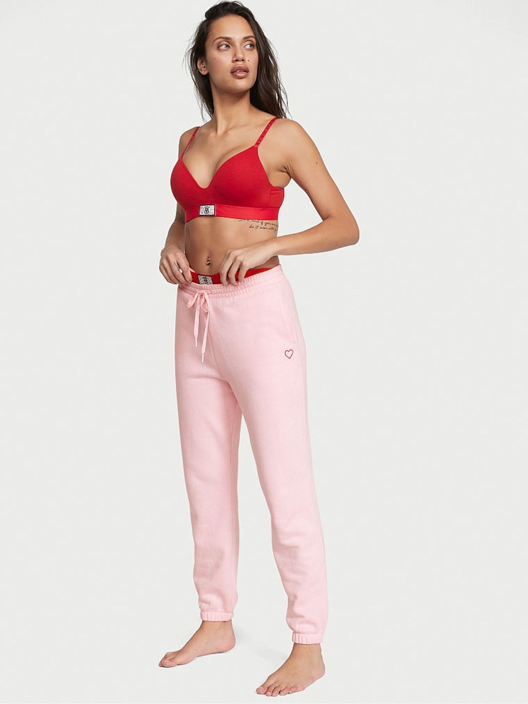 Pretty Blossom Pink Fleece Jogger - Image 1 of 3