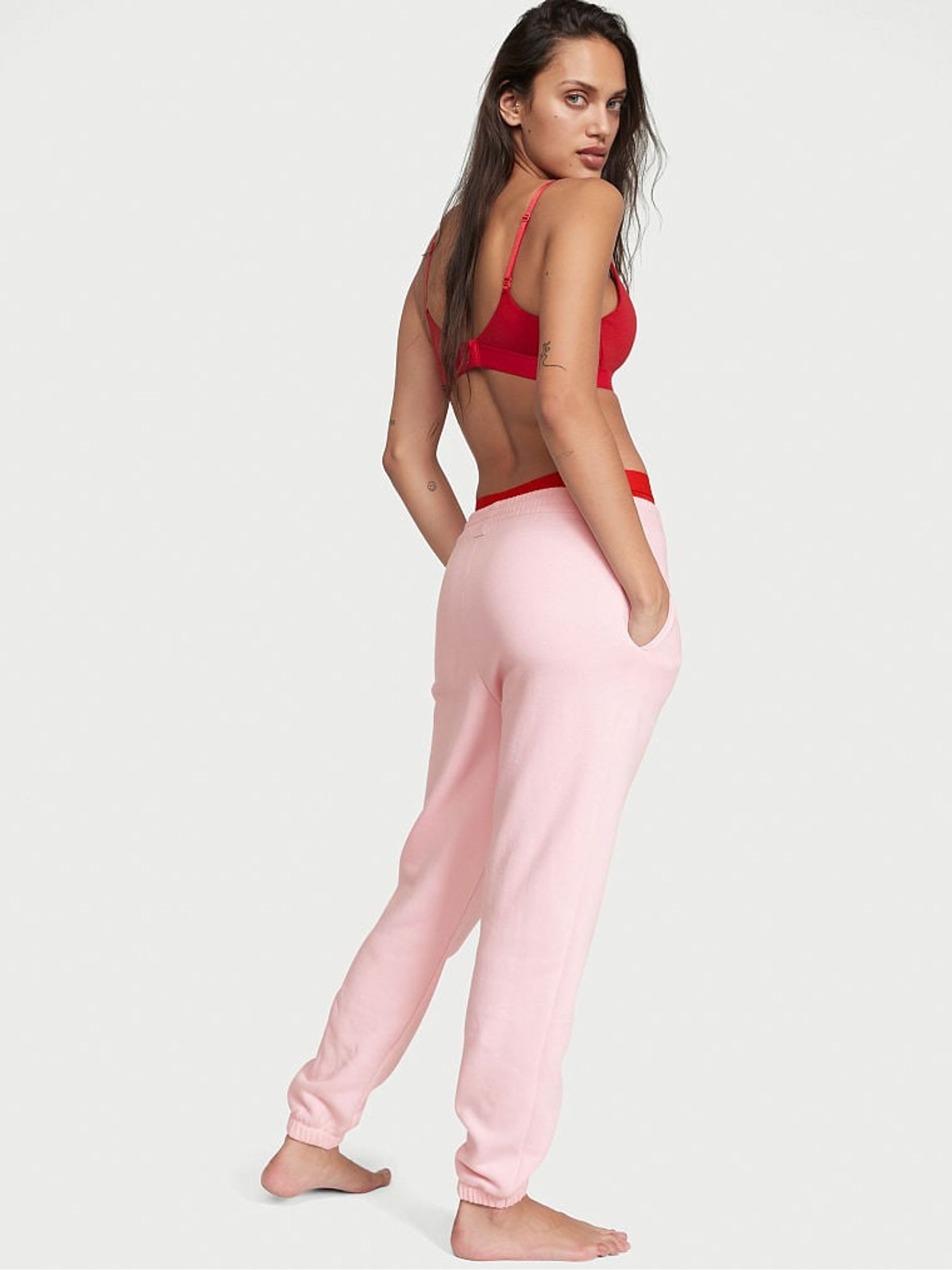 Pretty Blossom Pink Fleece Jogger - Image 2 of 3