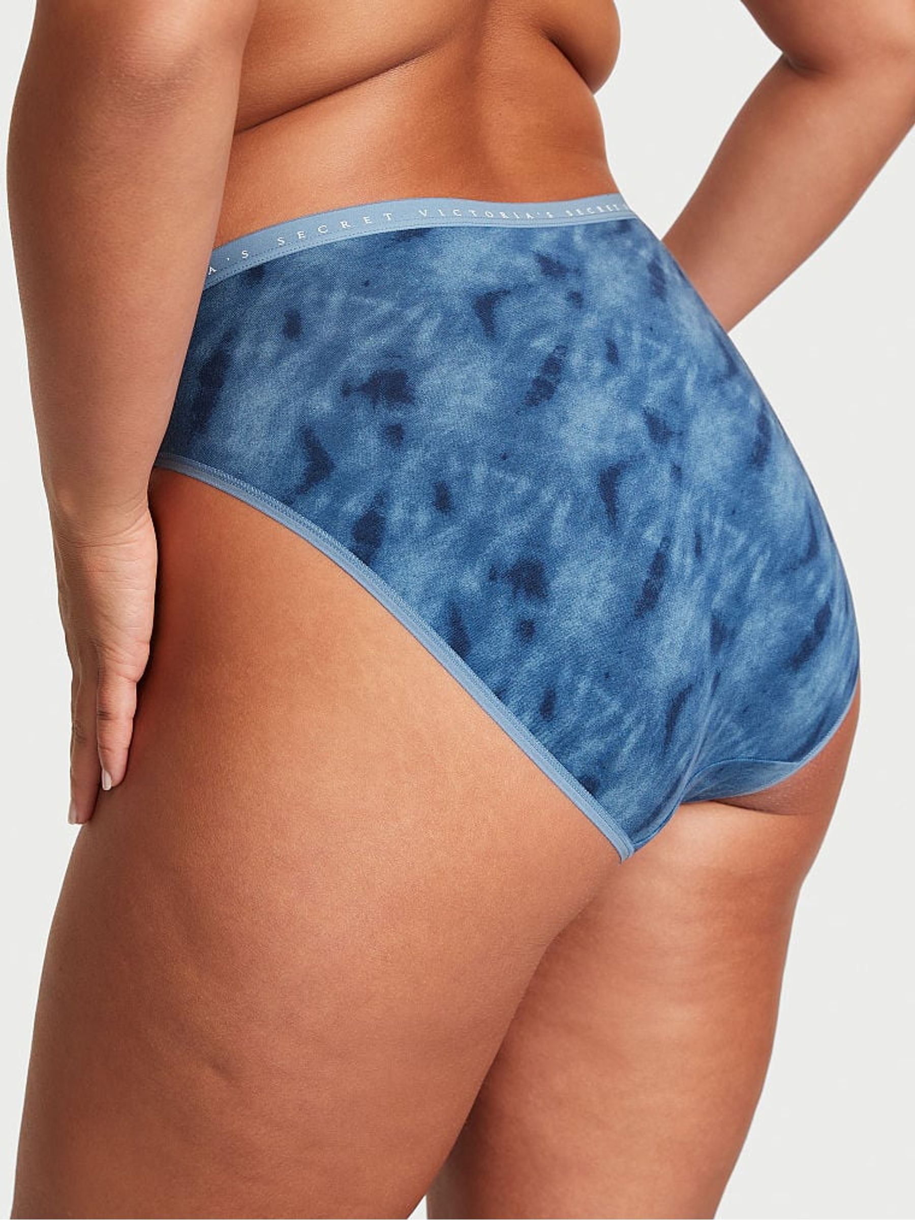 Faded Denim Blue Printed Brief Knickers - Image 2 of 3
