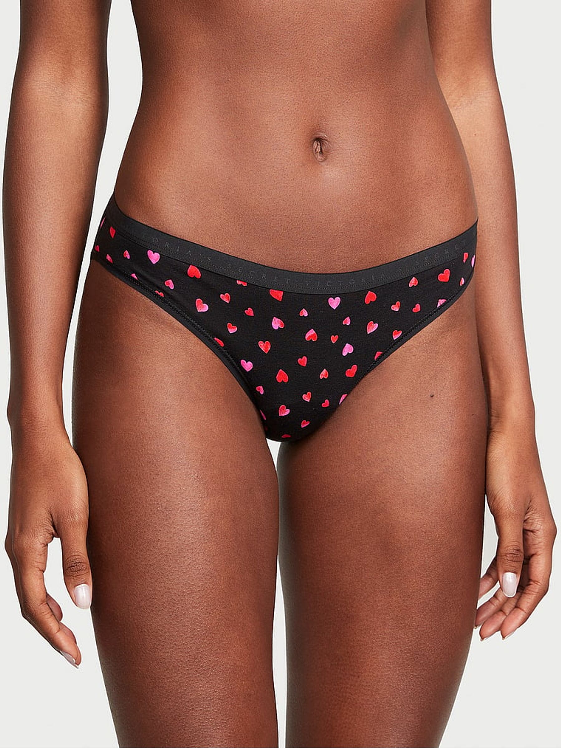Black Hearts Black Printed Bikini Knickers - Image 1 of 3