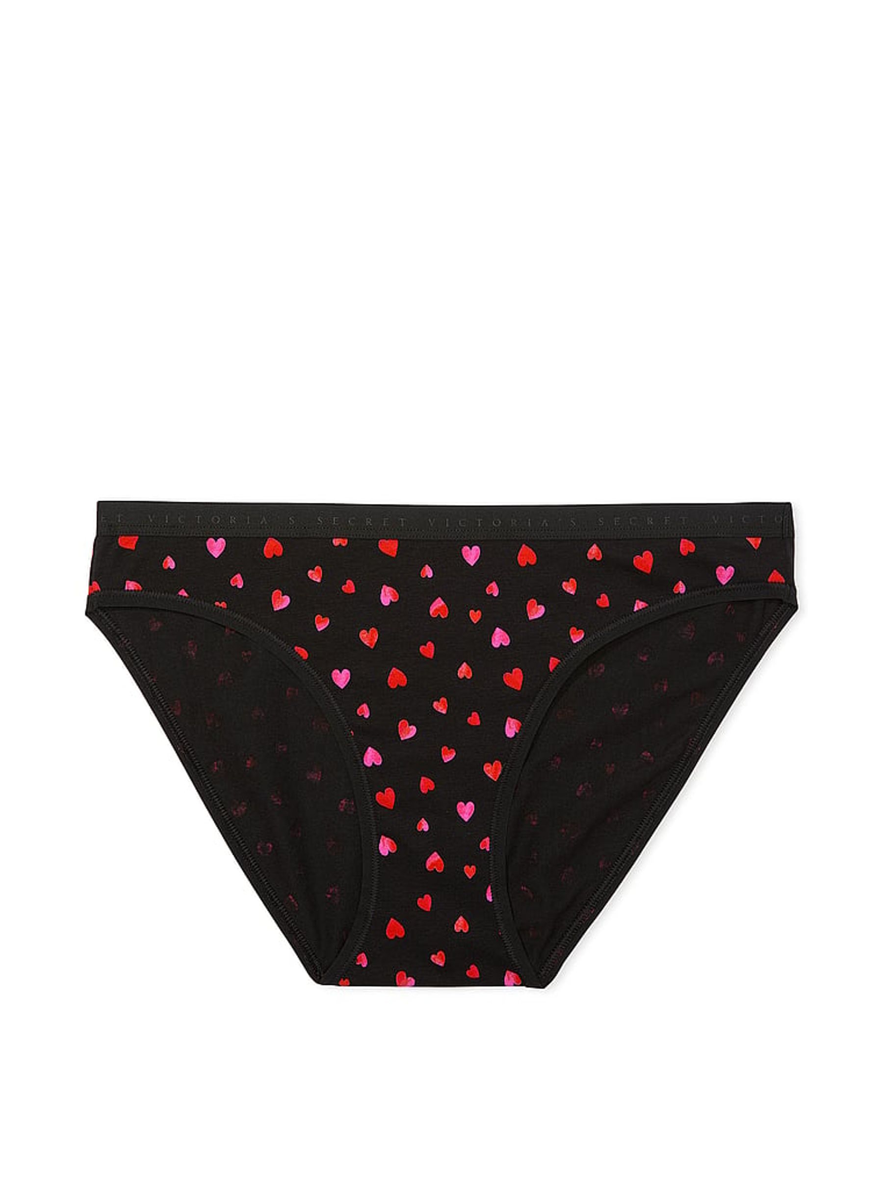 Black Hearts Black Printed Bikini Knickers - Image 3 of 3