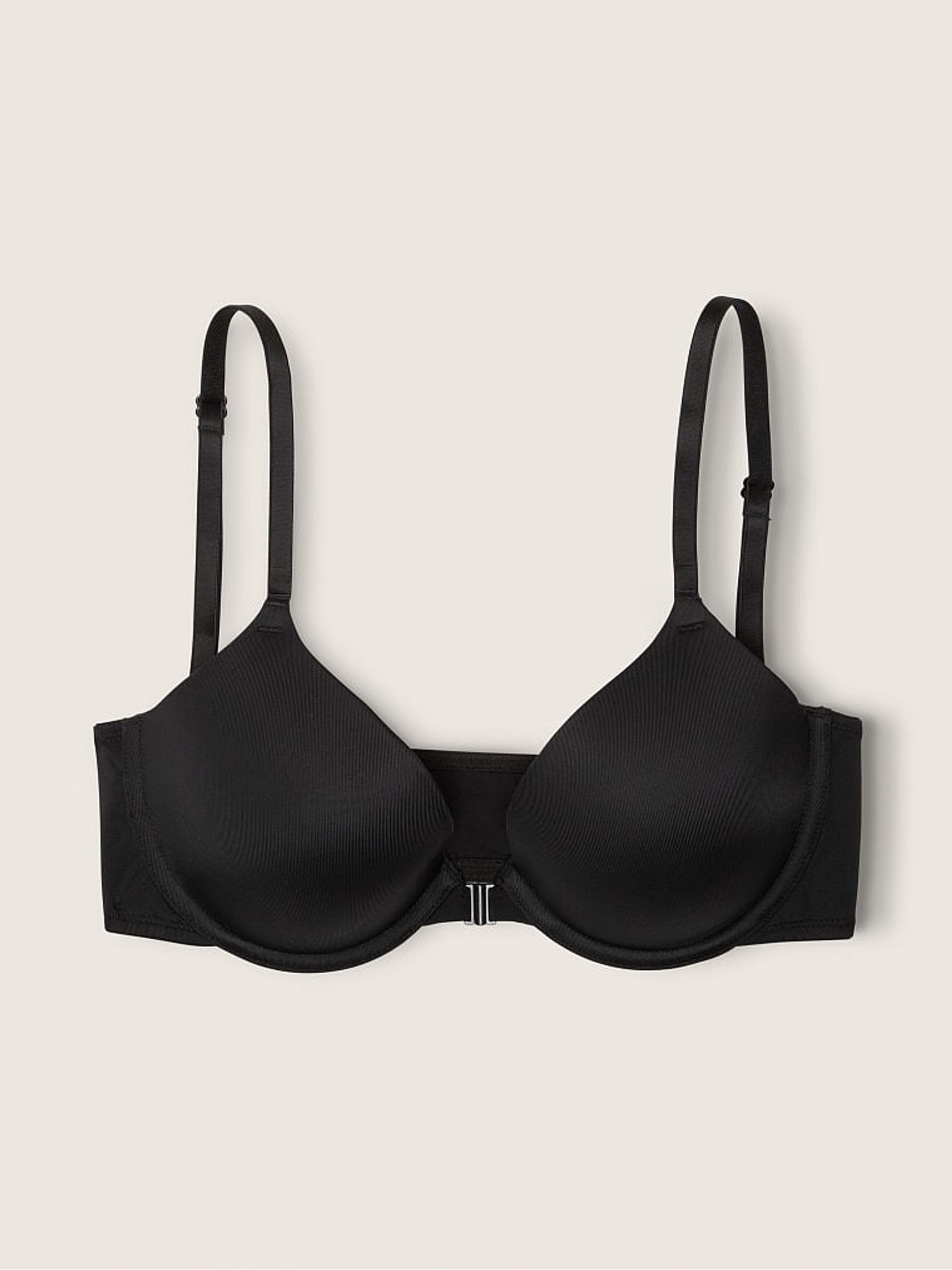 Pure Black Push Up Front Fastening T-Shirt Bra - Image 4 of 4