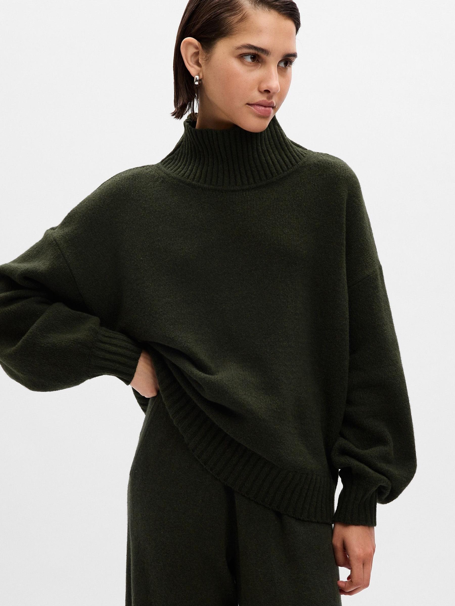 Green CashSoft Mock Neck Long Sleeve Jumper - Image 1 of 2