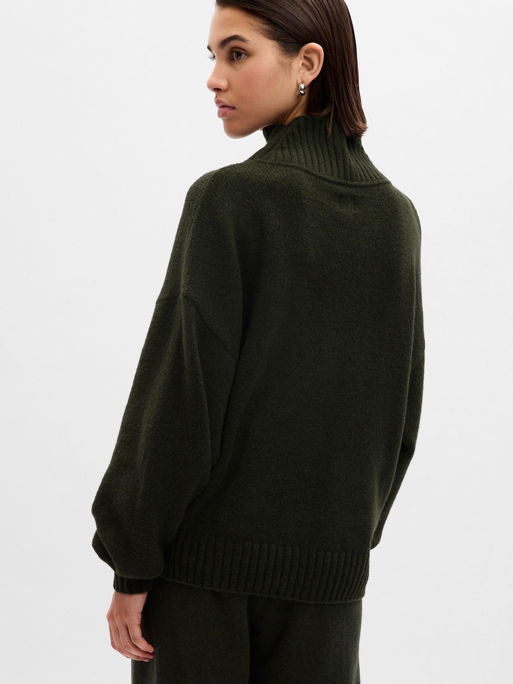 Green CashSoft Mock Neck Long Sleeve Jumper - Image 2 of 2