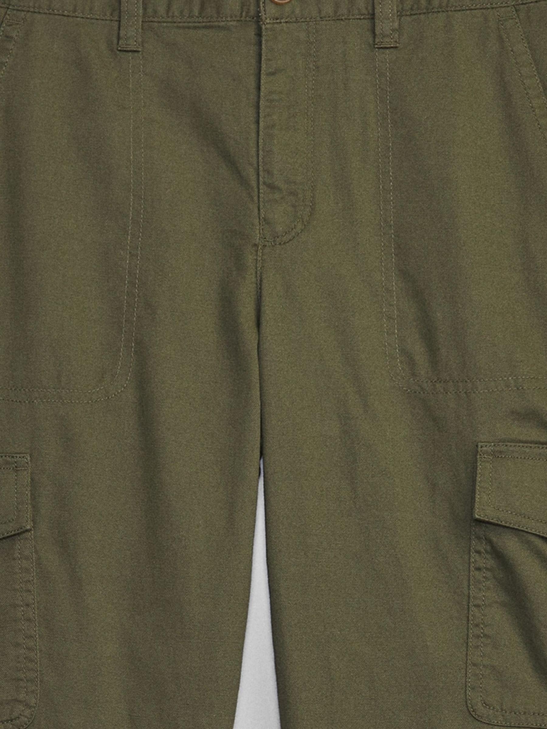 Green Twill Girlfriend Cargo Trousers with Washwell - Image 5 of 5