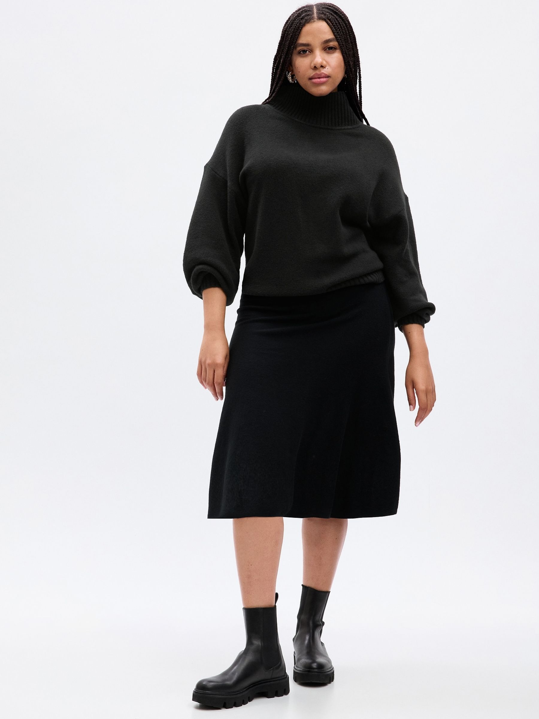 Black CashSoft Mock Neck Long Sleeve Jumper - Image 4 of 5