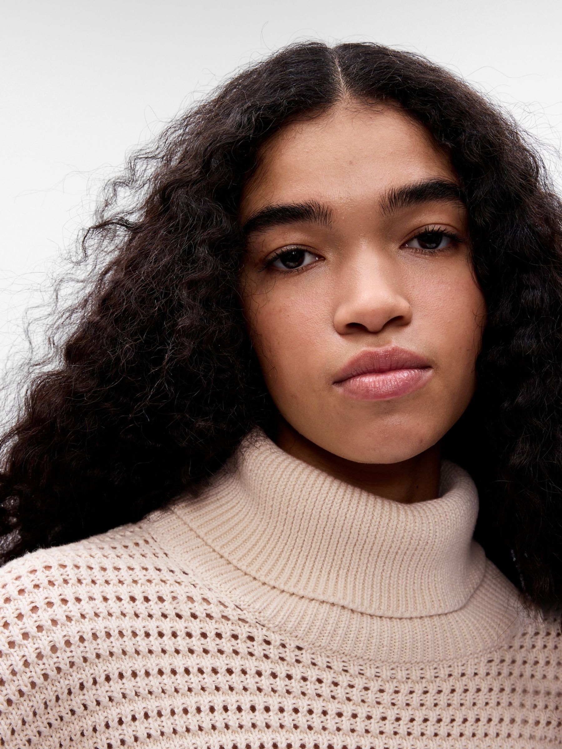 Beige Split-Hem Crochet Jumper - Image 5 of 5