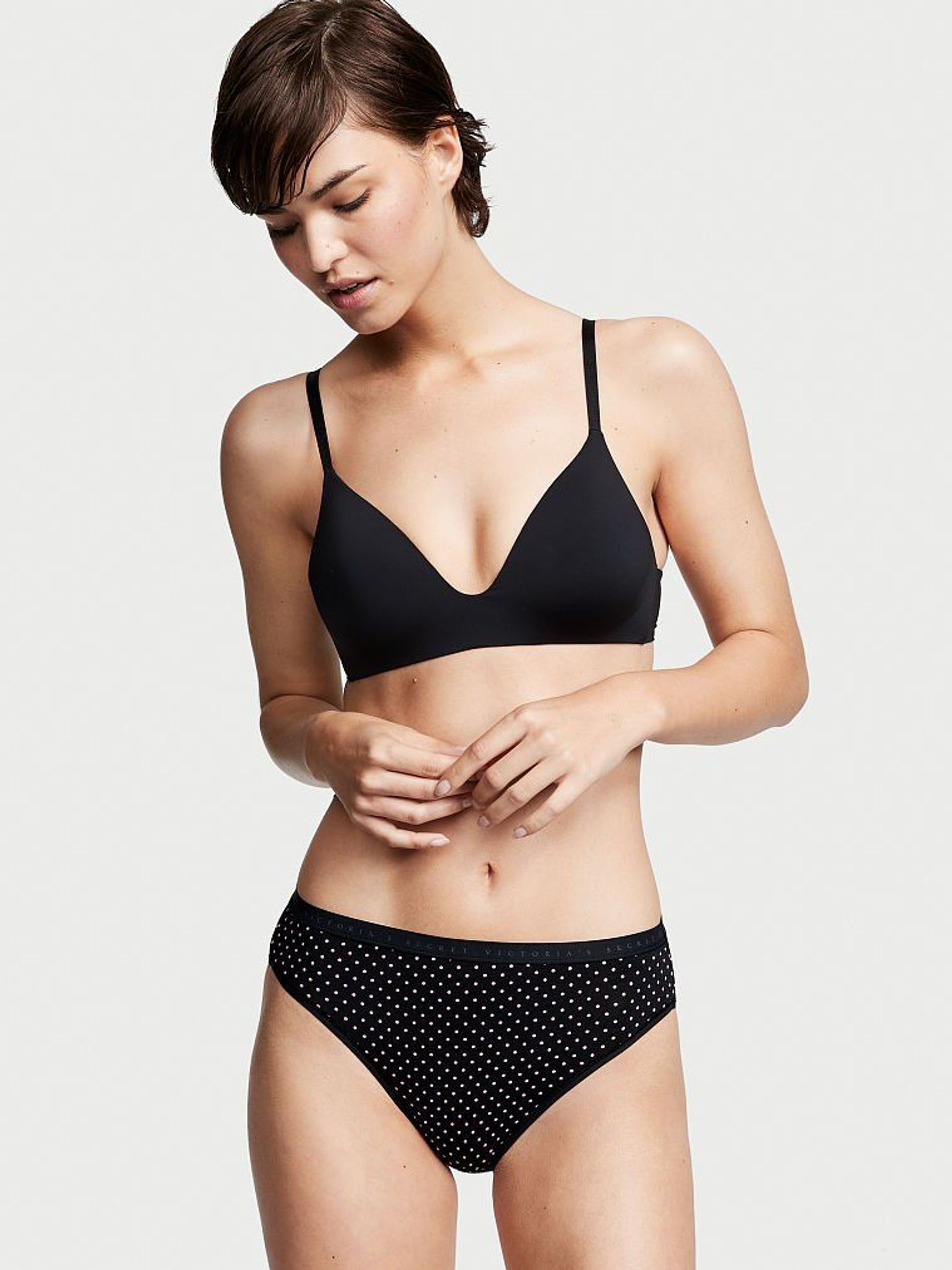 Black Cotton High Leg Bikini Knickers - Image 1 of 2