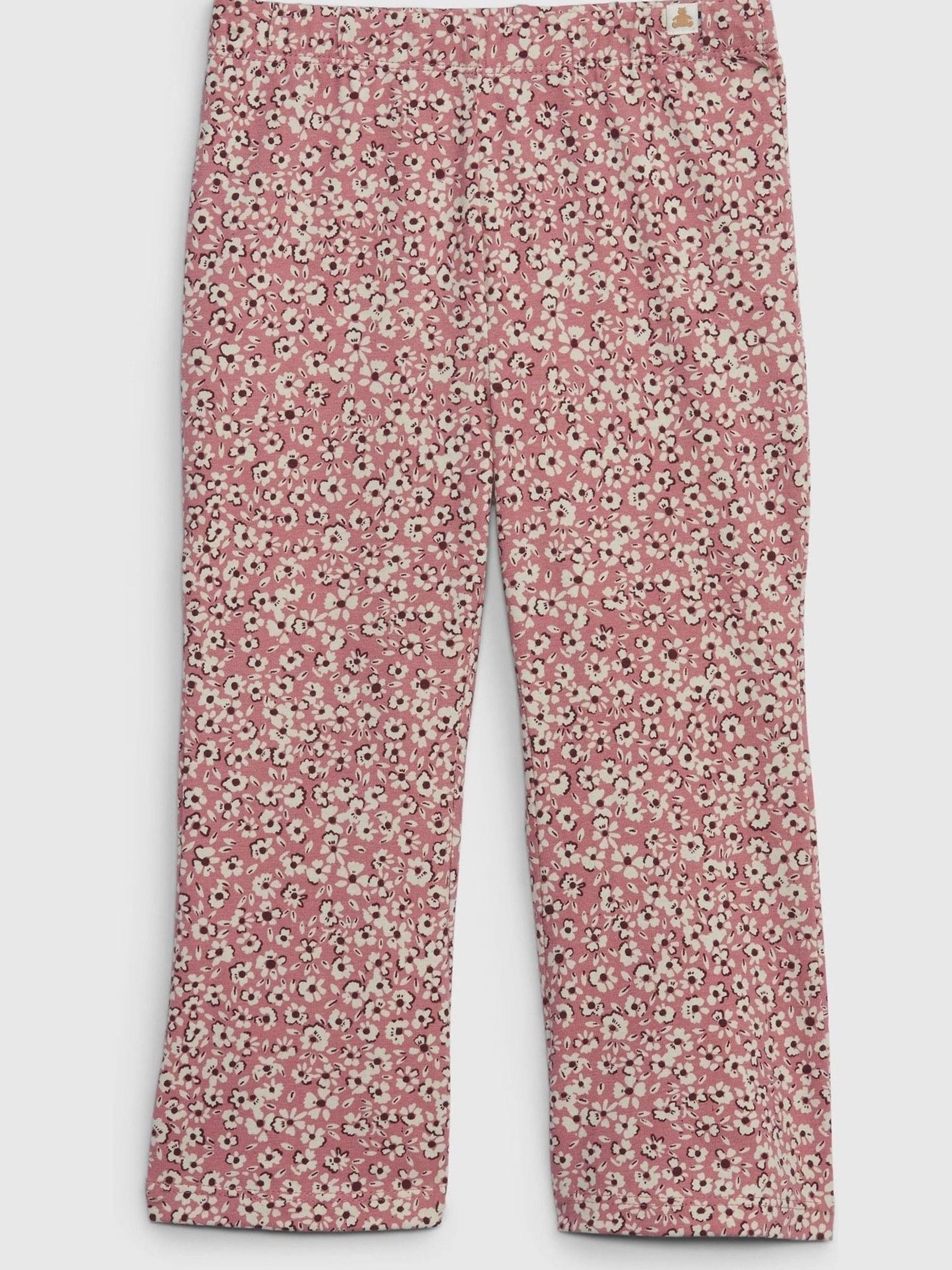 Pink Organic Cotton Floral Flare Leggings - Image 1 of 1