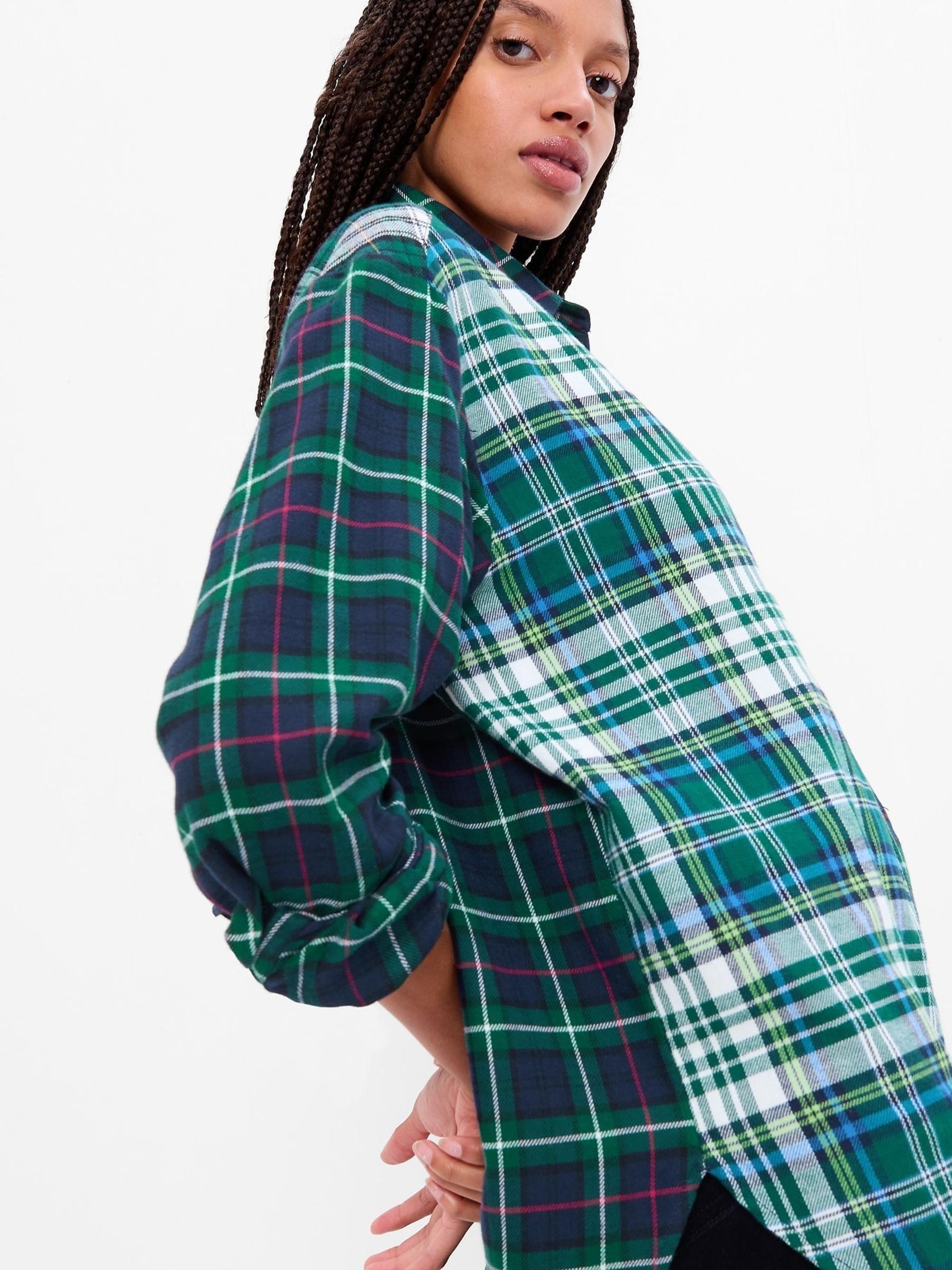 Blue & Green Flannel Shirt - Image 4 of 5
