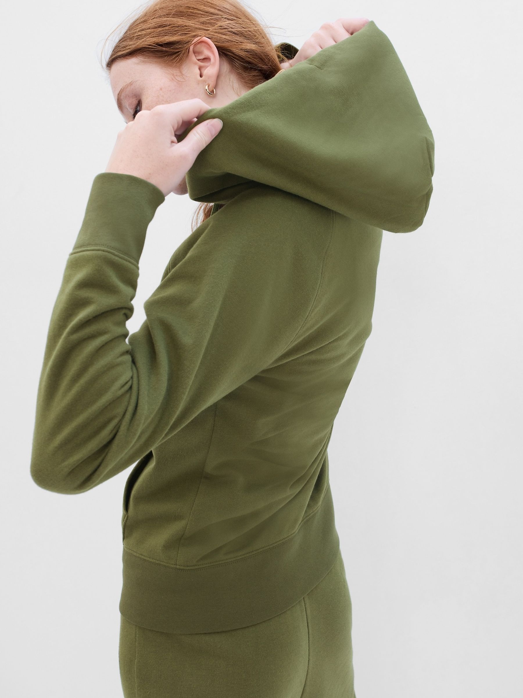 Khaki Green Logo Zip Up Hoodie - Image 2 of 2