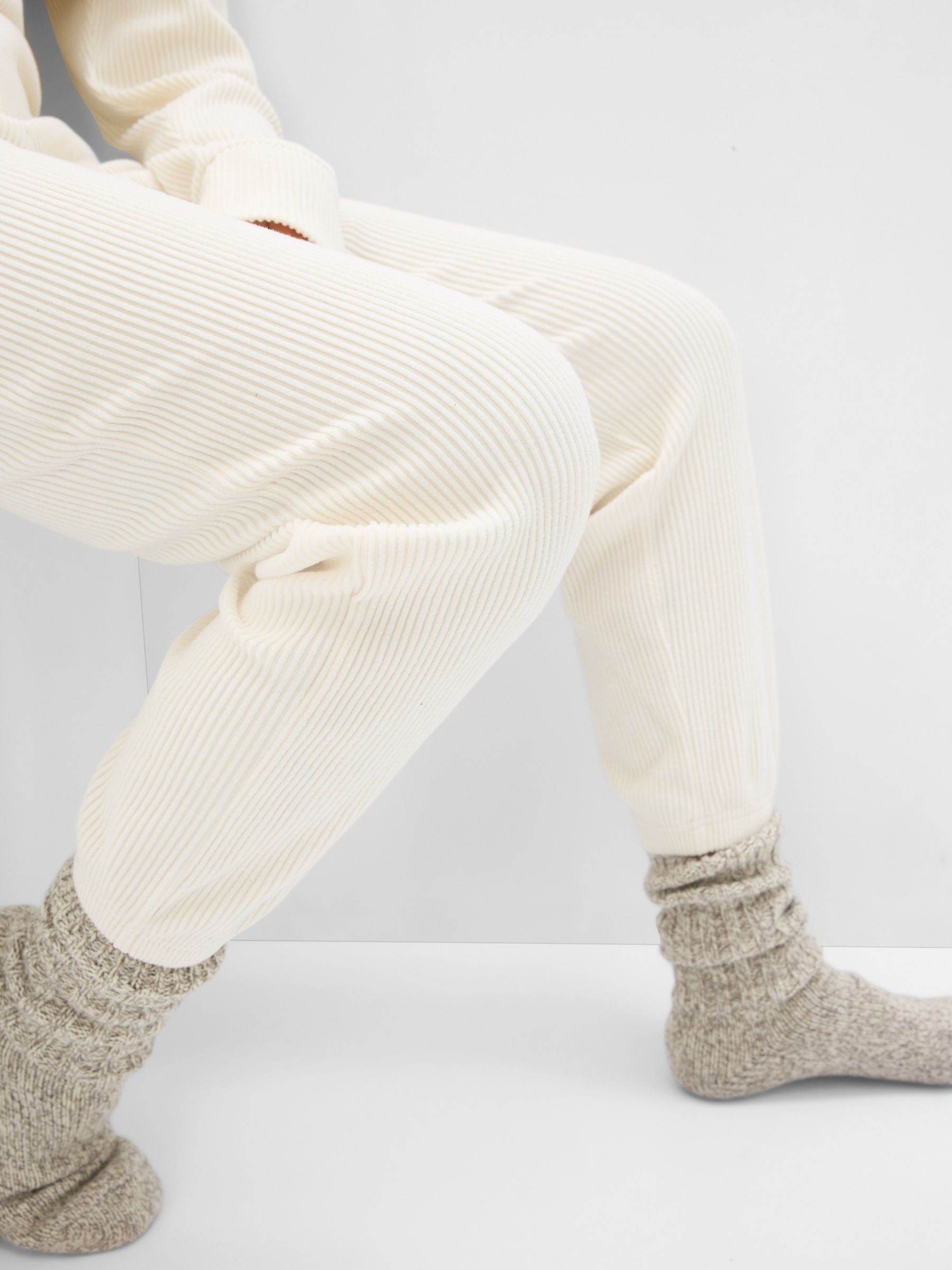 Cream Cosy Ribbed Knit Pyjama Bottoms - Image 3 of 3