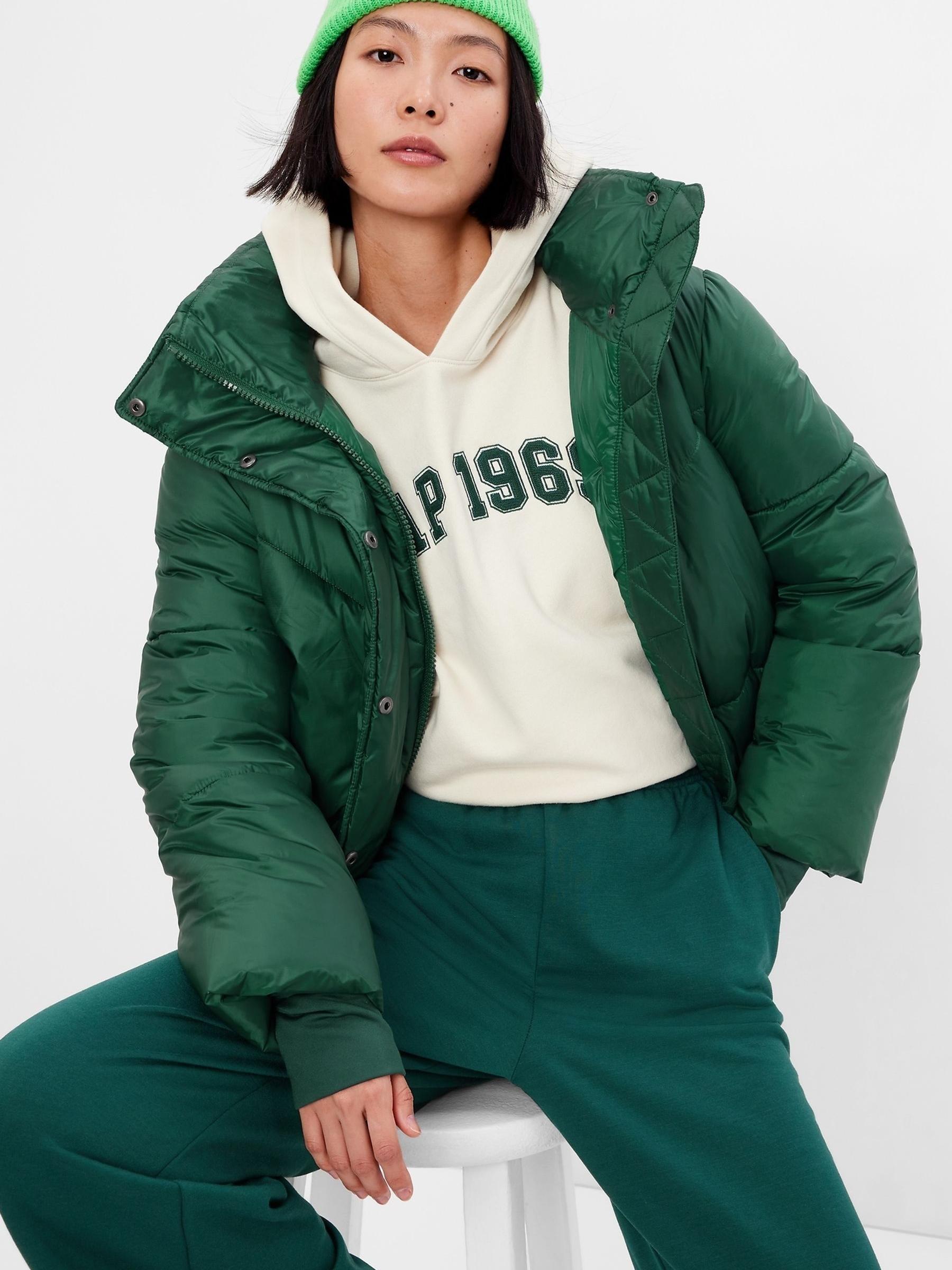 Green Big Puff Cropped Jacket - Image 1 of 1
