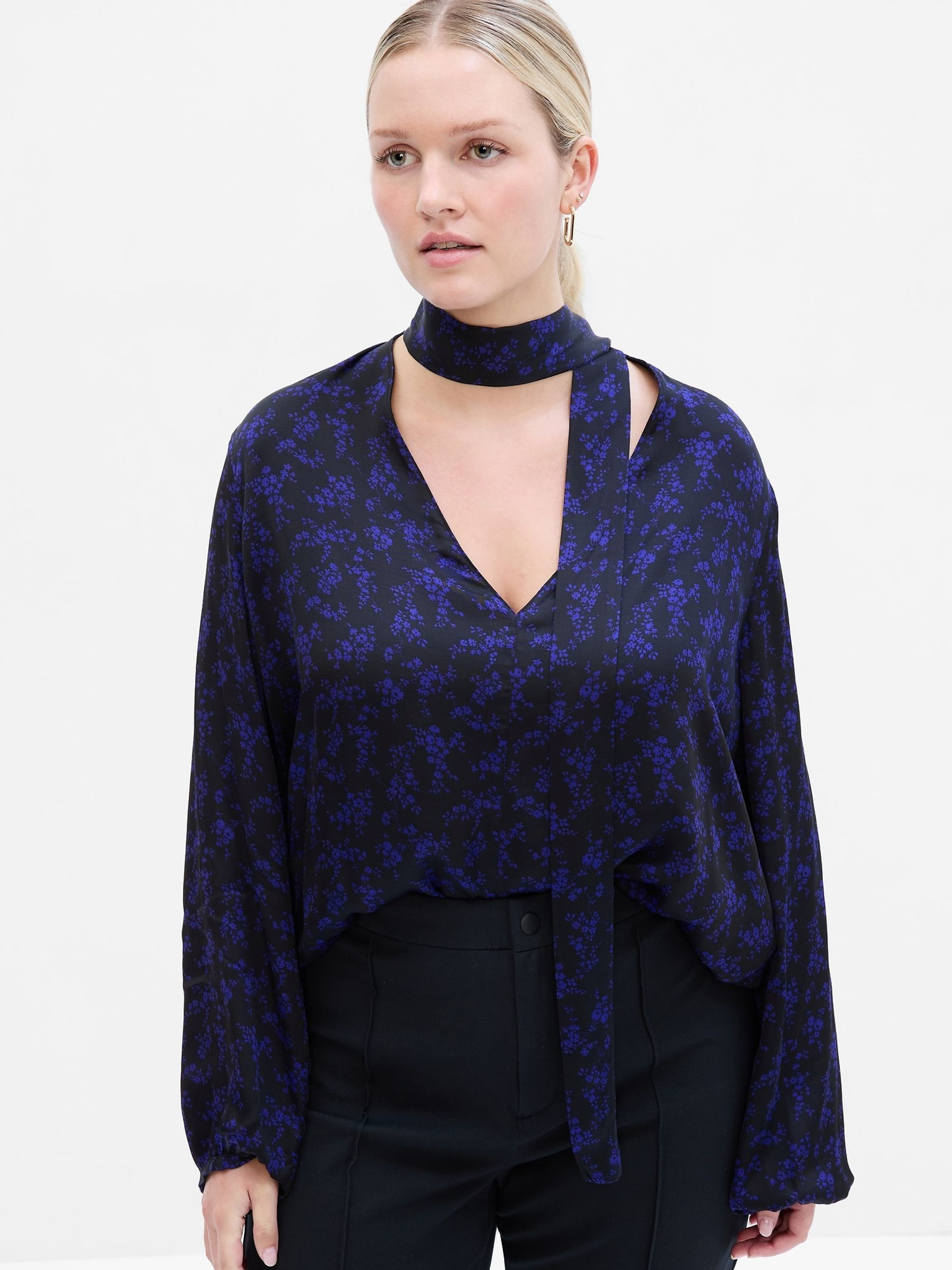 Blue Scarf Top - Image 1 of 5