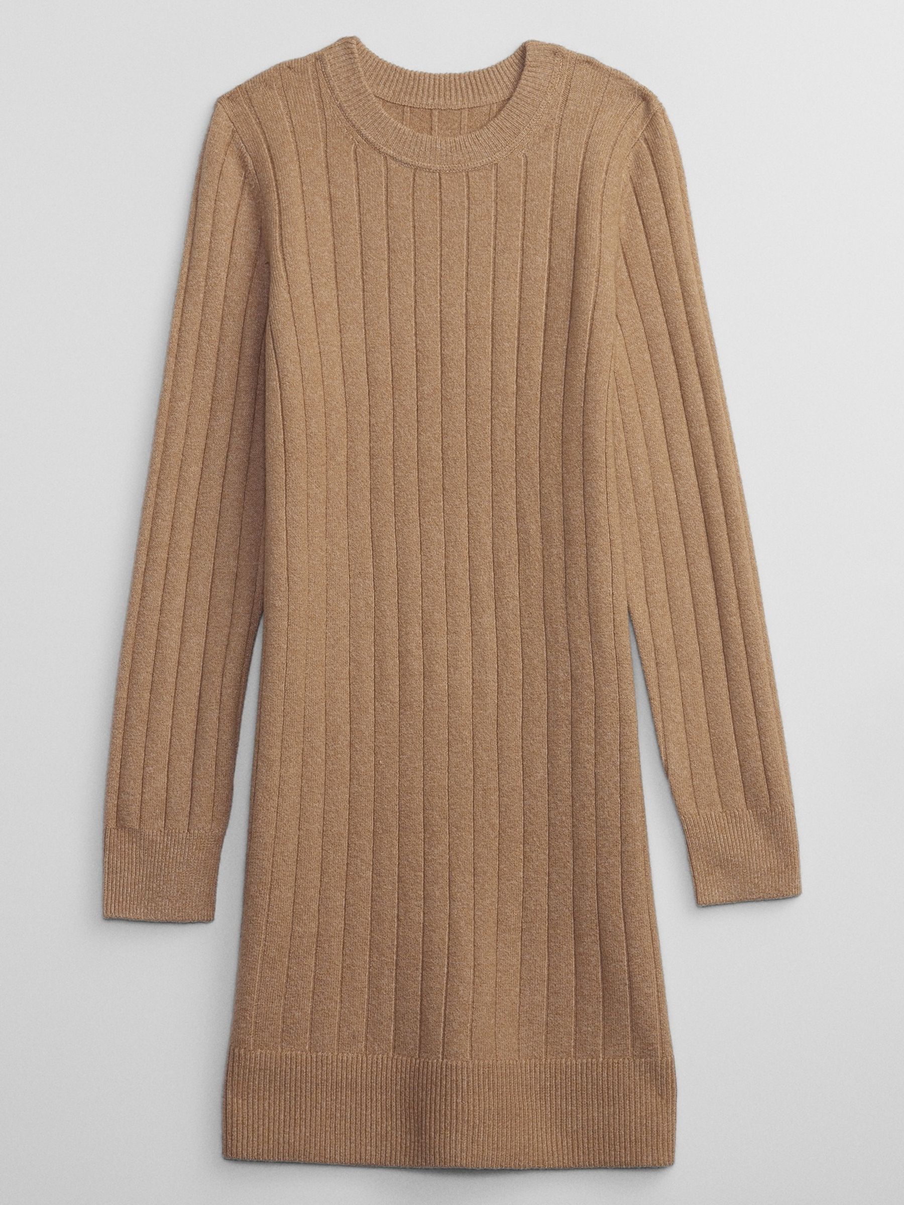 Beige Long Sleeve Crew Neck Jumper Dress - Image 4 of 5