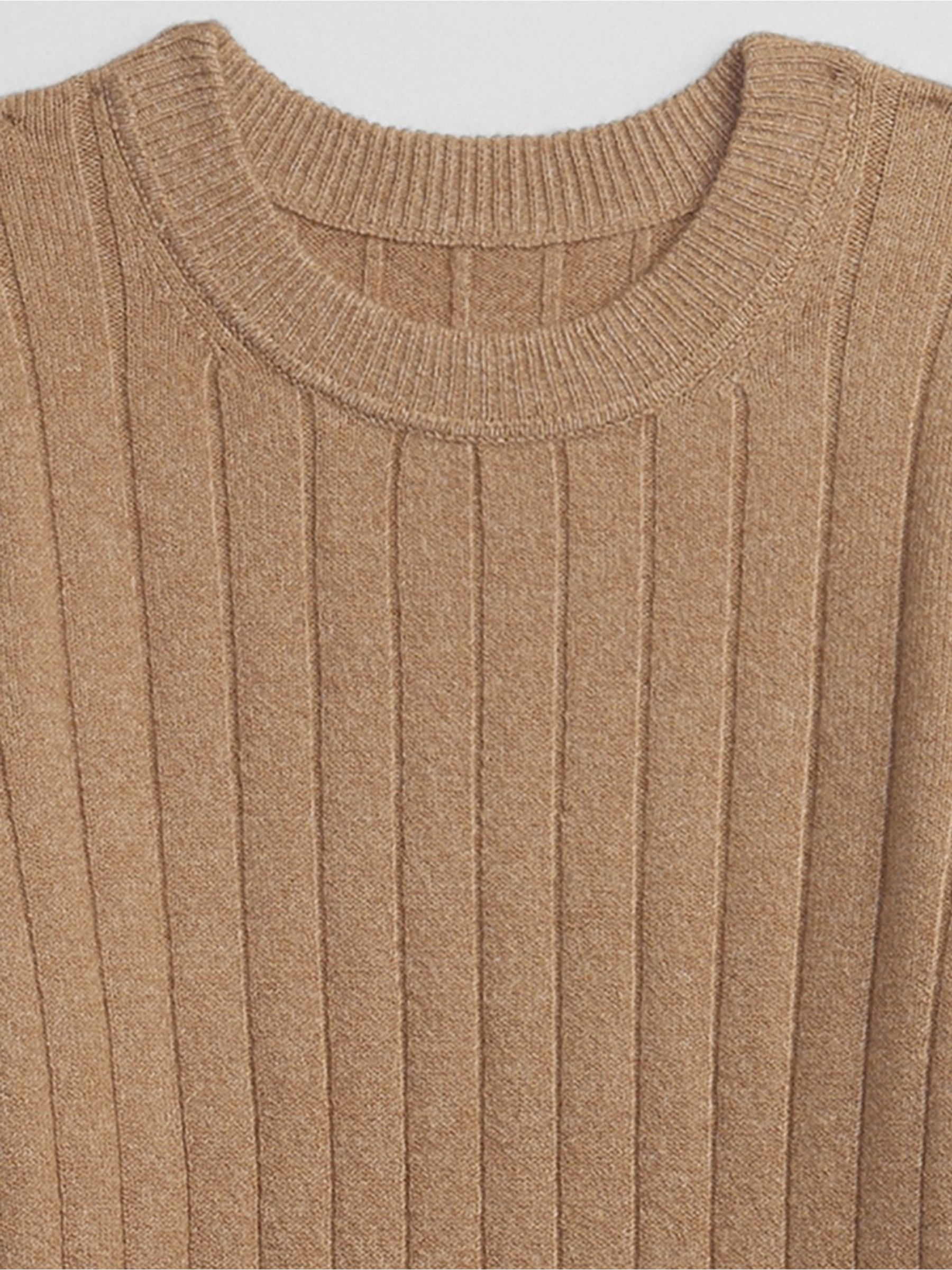 Beige Long Sleeve Crew Neck Jumper Dress - Image 5 of 5