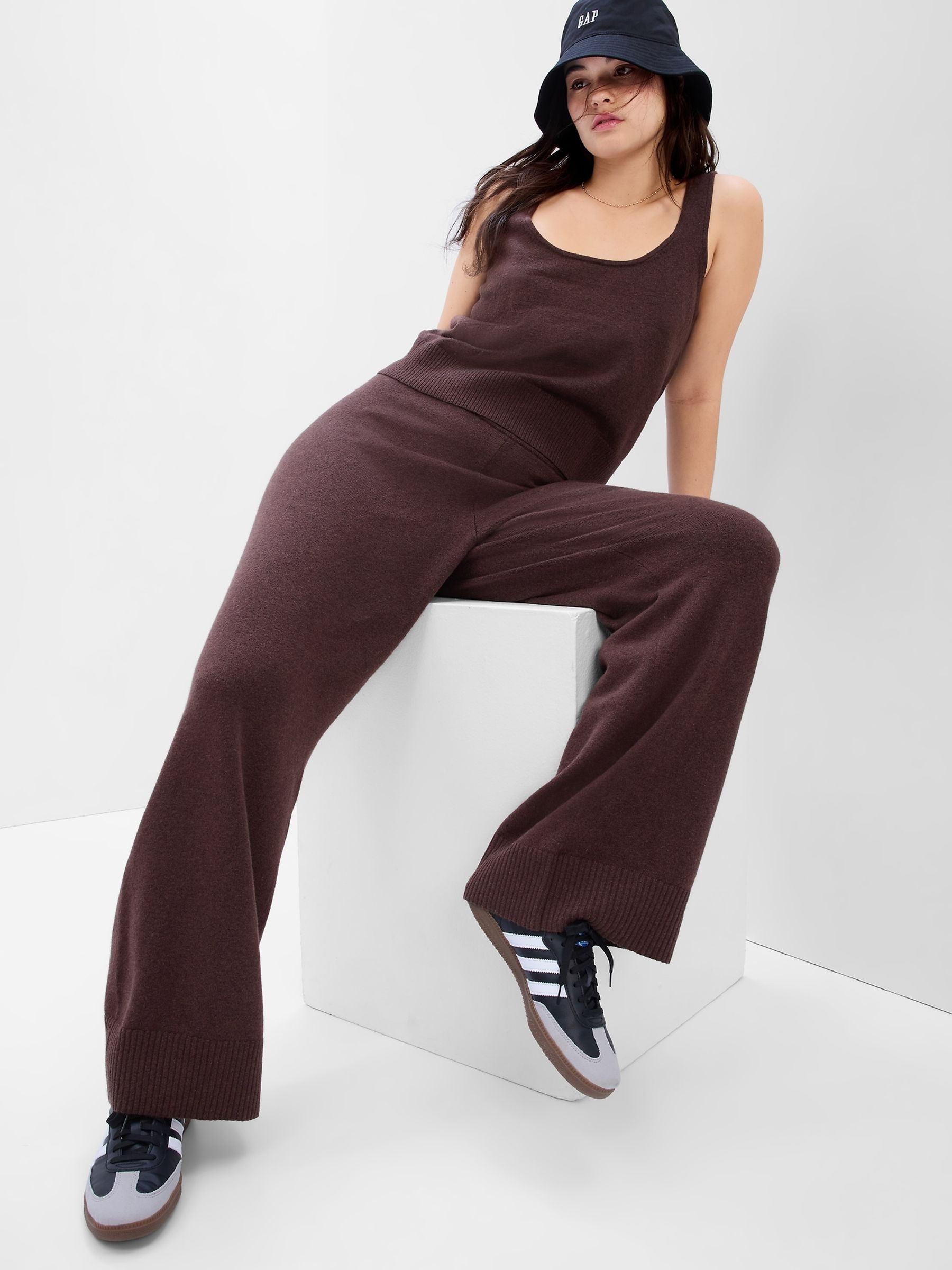 Brown Flare Leggings - Image 1 of 4