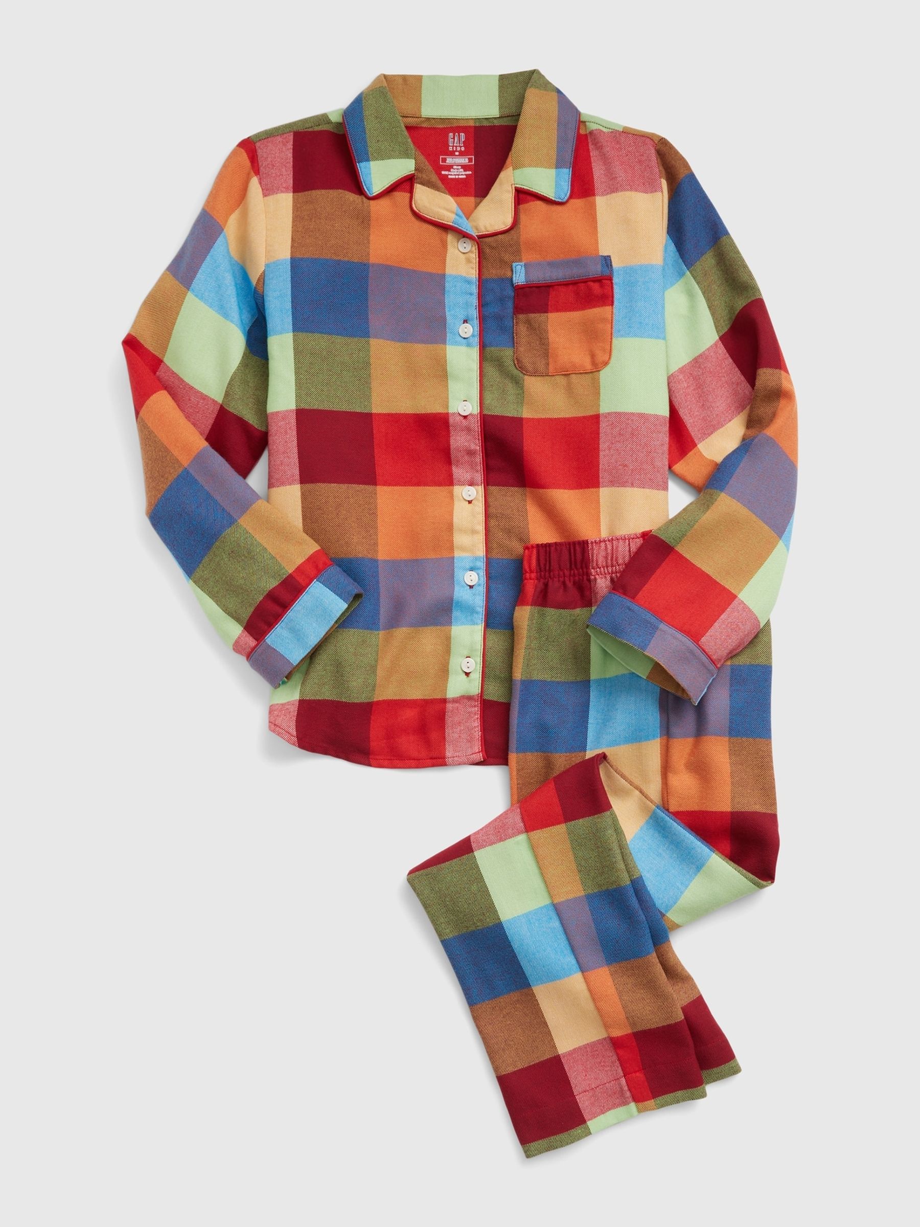 Orange Tartan Long Sleeve Pyjama Set - Image 1 of 2