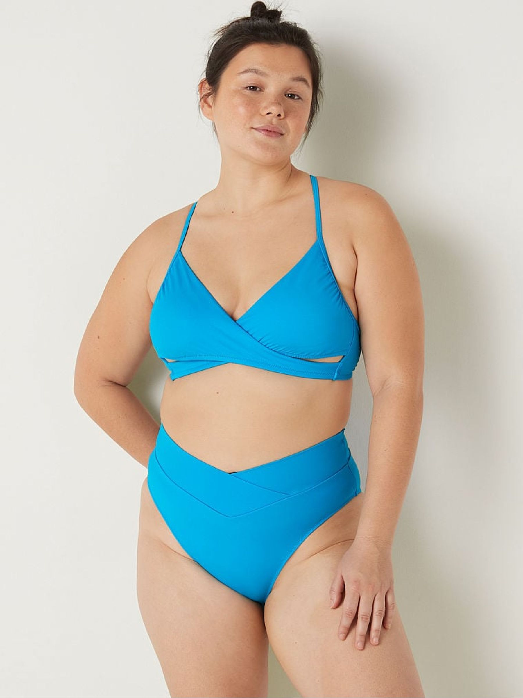 Bright Marine Blue Body Wrap Bikini Top - Image 1 of 4